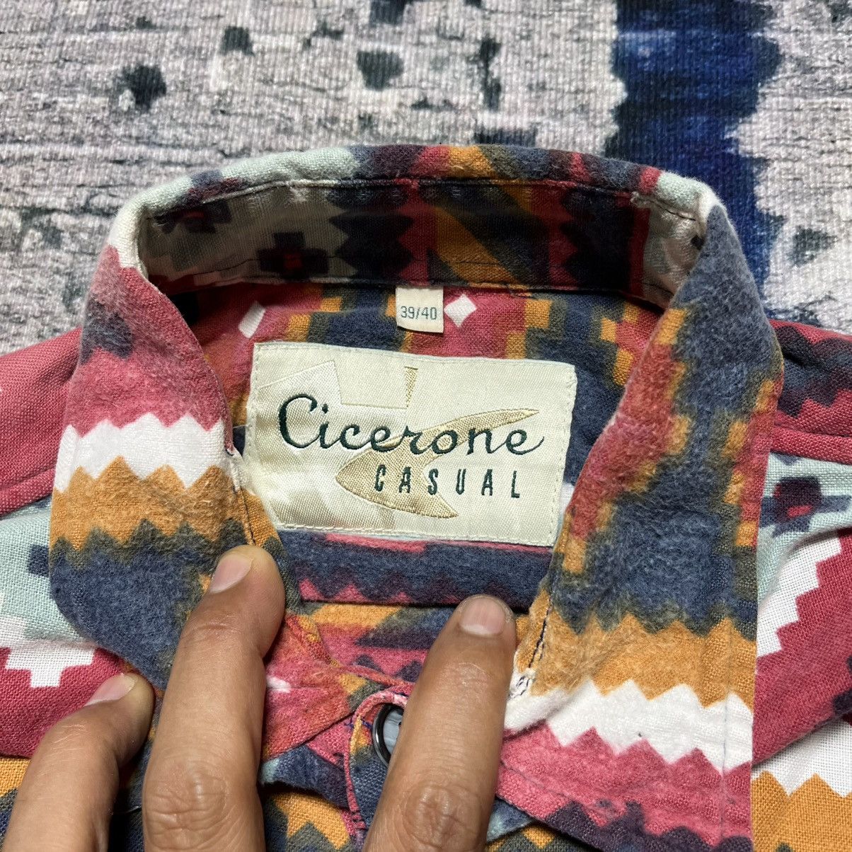 Vintage Native Navajo Shirt Button Up Long Sleeve 90s