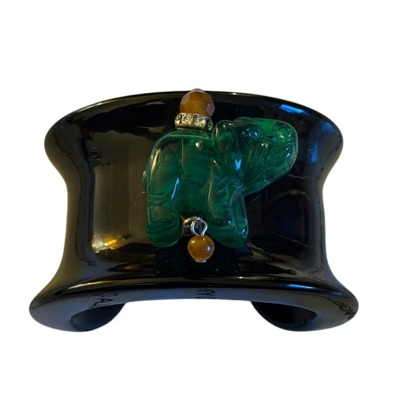 Other Angela Caputi Black-Green Elephant Detail Resin Bangle Size ONE SIZE - 1 Thumbnail