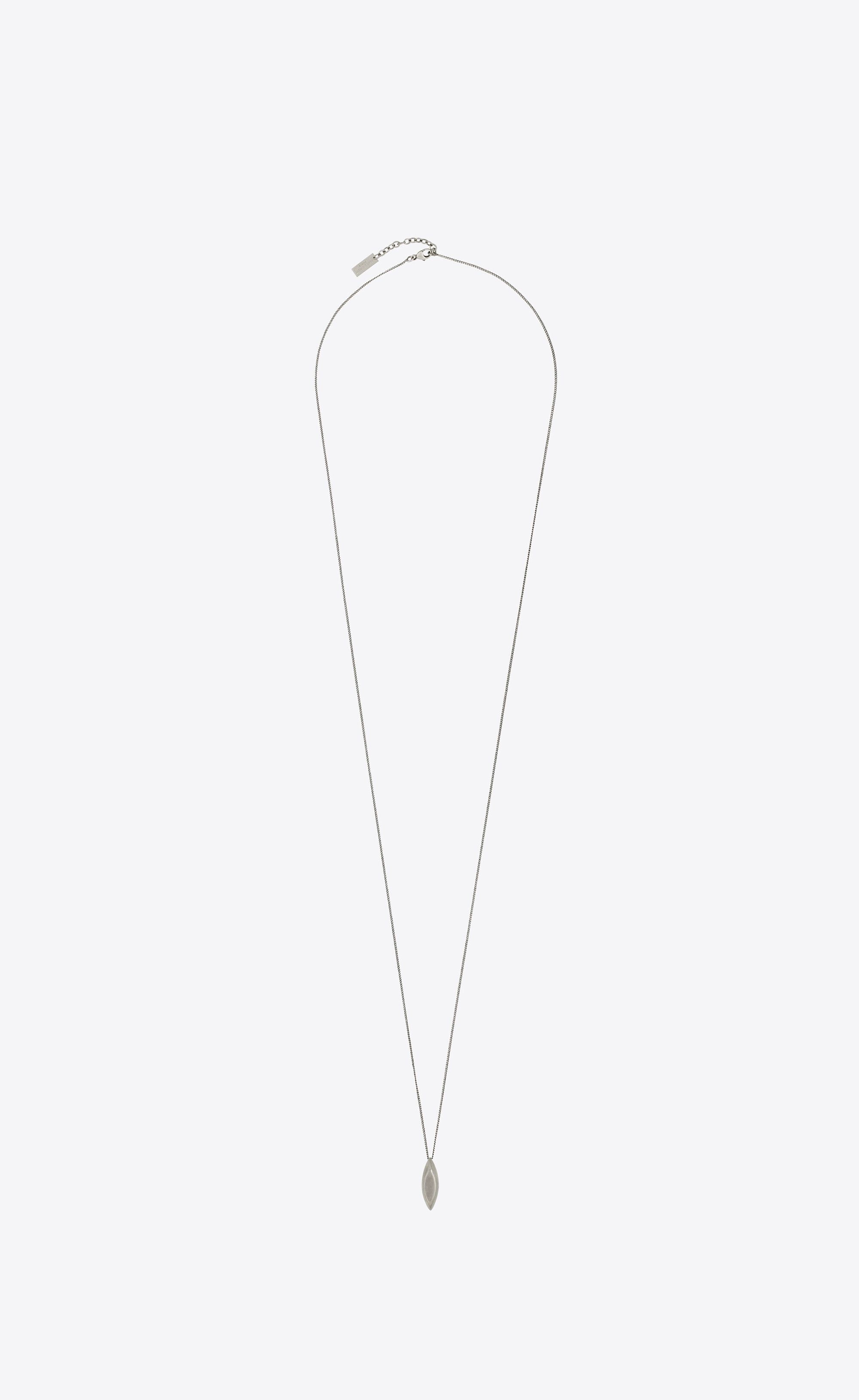Saint Laurent Paris o1bcso1str1224 Size: OS/Charm Necklace In Metal in Silver Size ONE SIZE - 2 Thumbnail