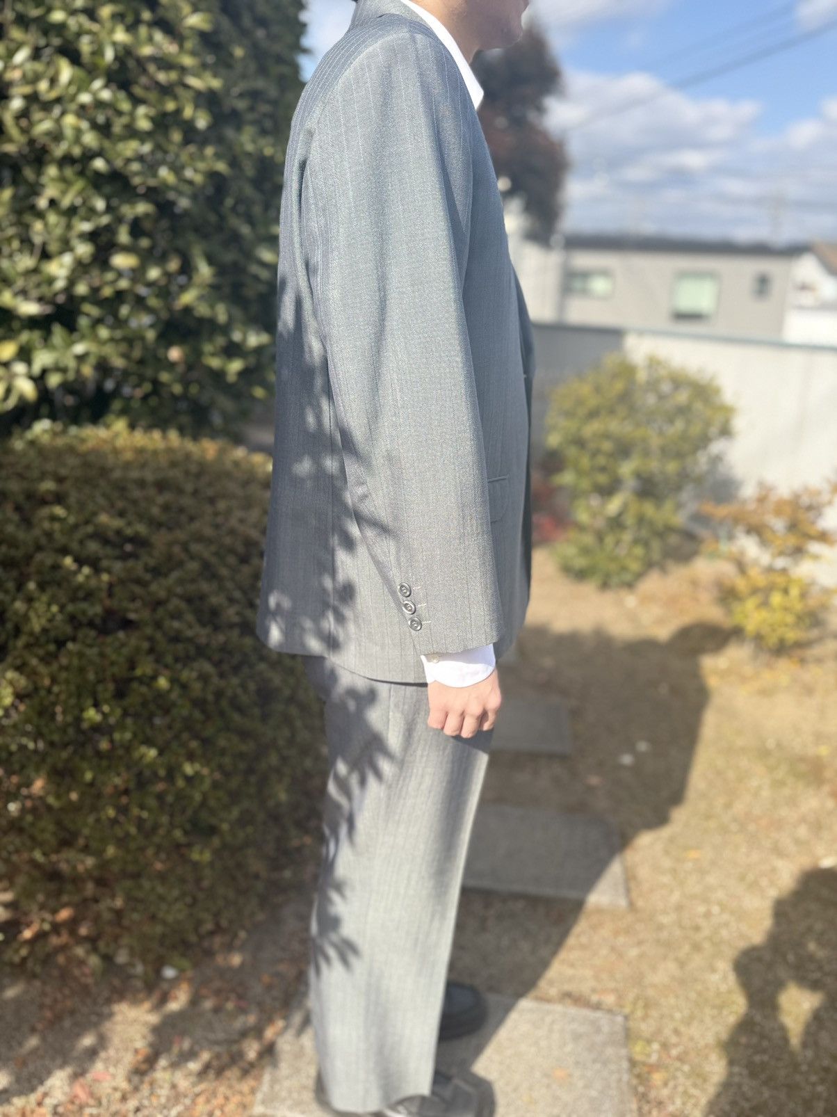 Other Summer Vintage All Wool MIYUKI KEORI Pinstripe Suit Japan Size 42R - 10 Thumbnail