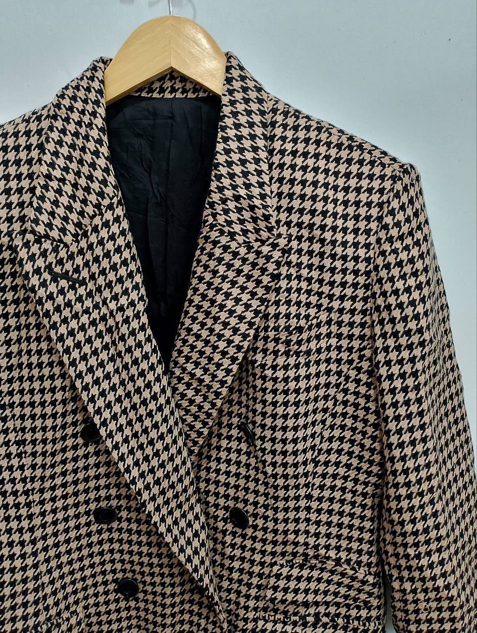 Japanese Brand CECILE QUELLE Europe Line Houndstooth Double Breasted Blazer Size L / US 10 / IT 46 - 4 Thumbnail