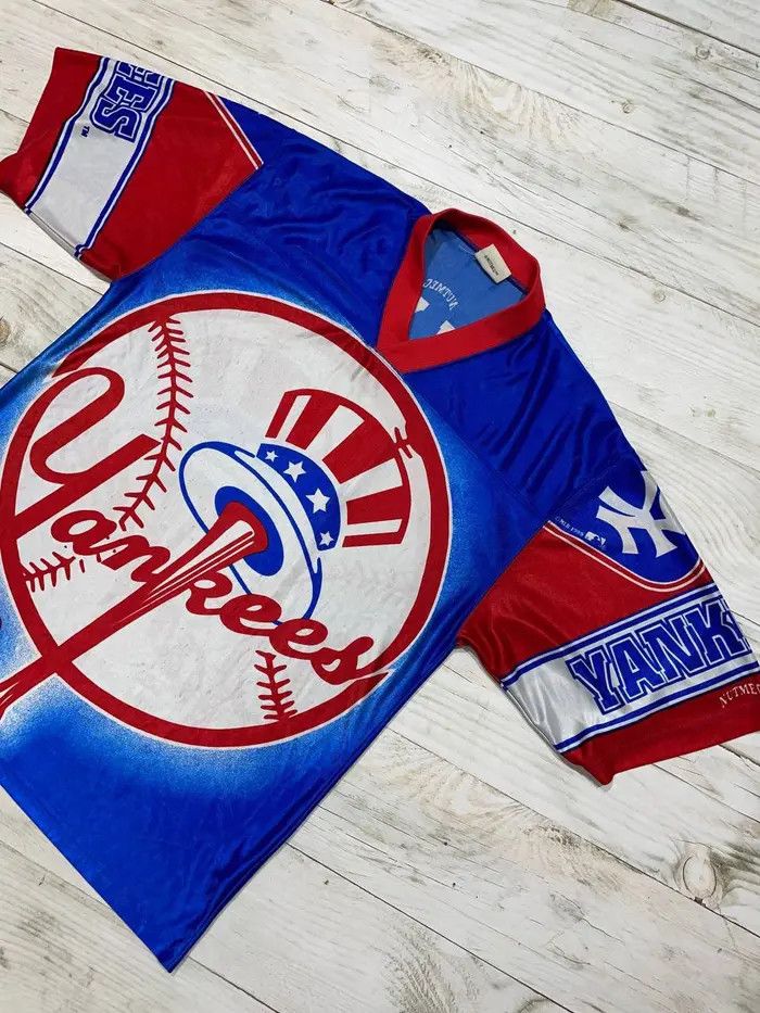 New York Yankees Nutmeg New York Yankees 1995 MLB Shirt Jersey All Overprint Size US M / EU 48-50 / 2 - 2 Thumbnail