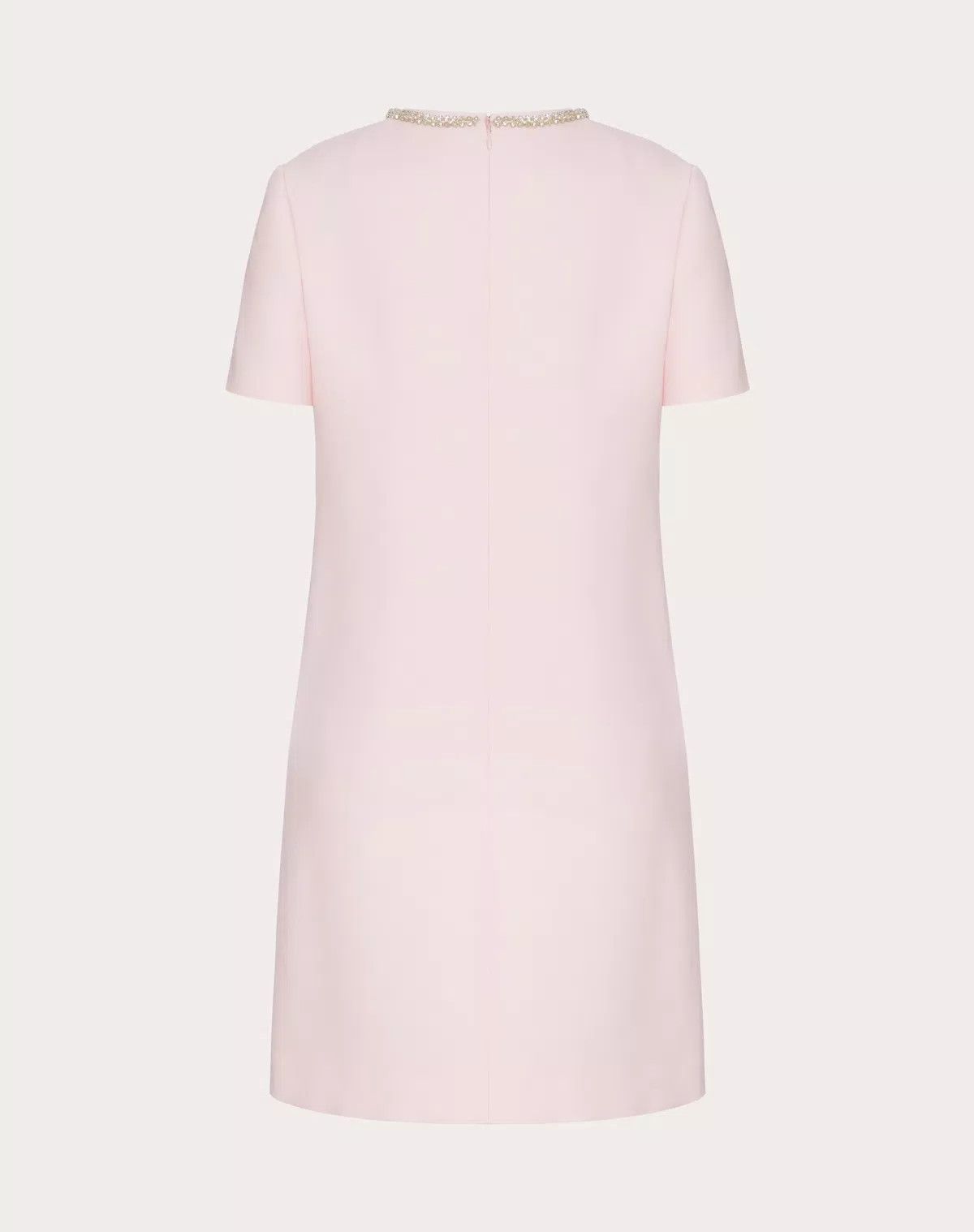 Valentino o1s1wg110625 Embroidered Crepe Short Dress in Pink/Silver Size S / US 4 / IT 40 - 2 Thumbnail