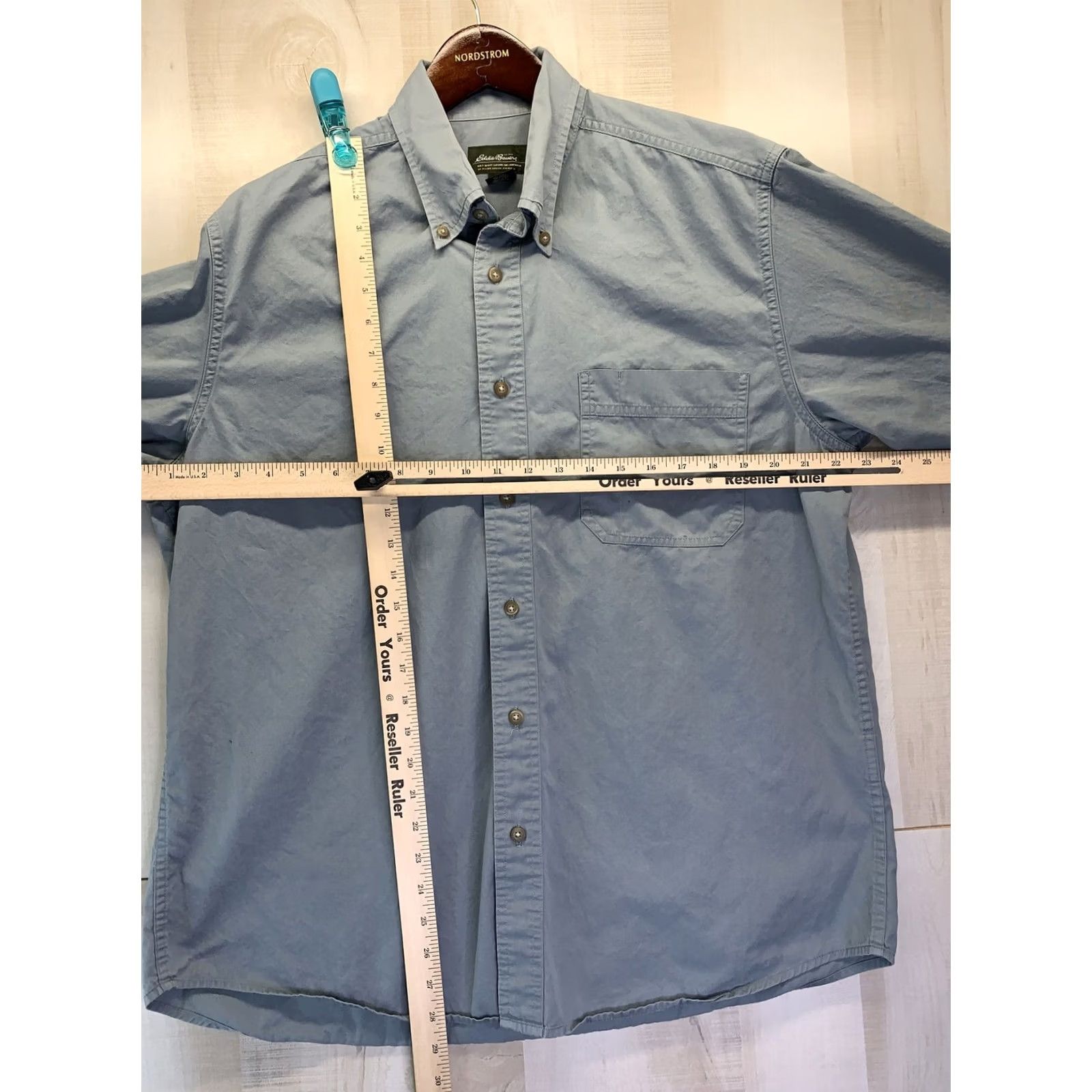 Eddie Bauer VINTAGE? No -> Eddie Bauer Men’s Button-Up Shirt L Blue Long Sleeve Solid Casual Travel Size US L / EU 52-54 / 3 - 3 Thumbnail
