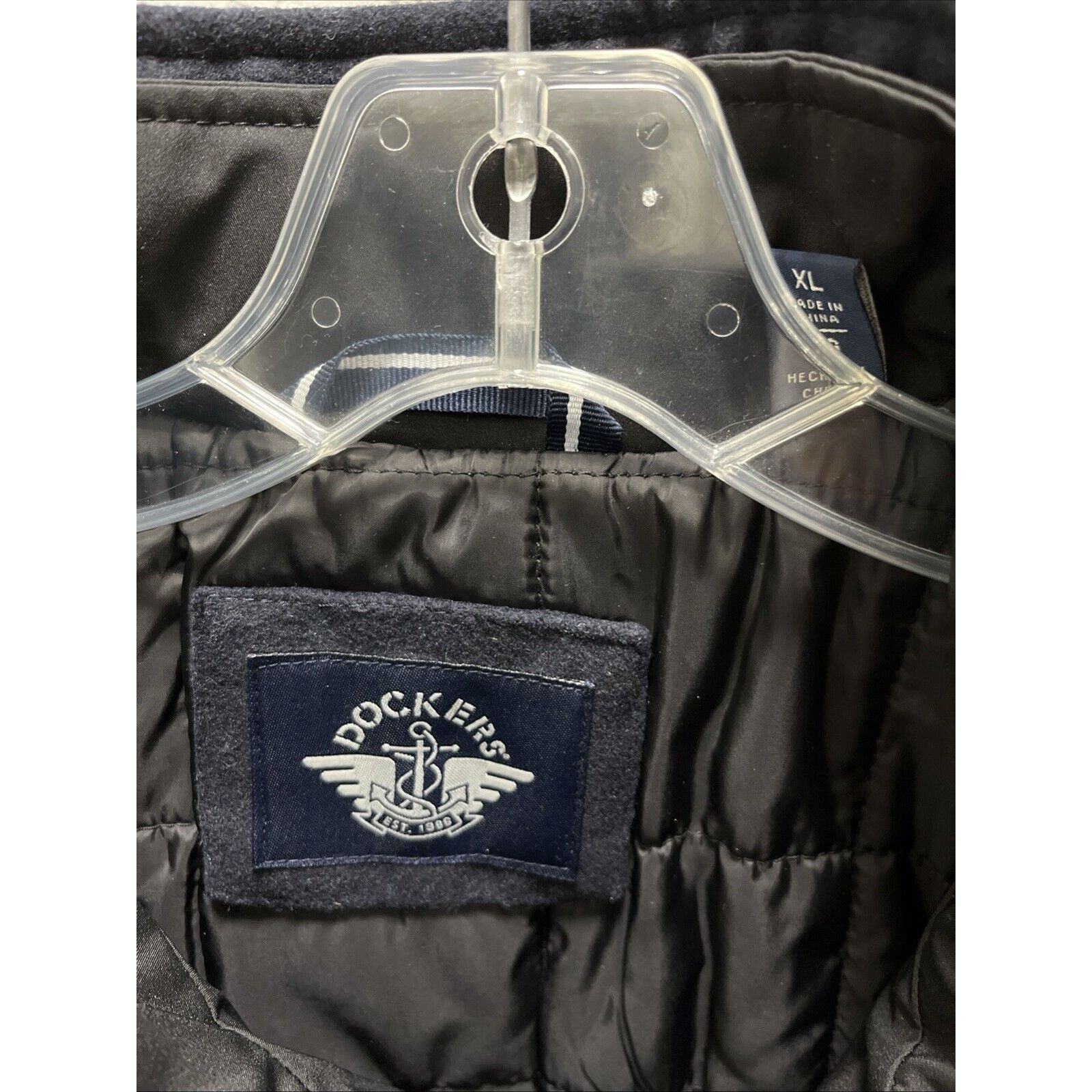 Dockers DOCKERS Men's XL Wool Melton Two Pocket Blue Full Coat Size US XL / EU 56 / 4 - 2 Thumbnail