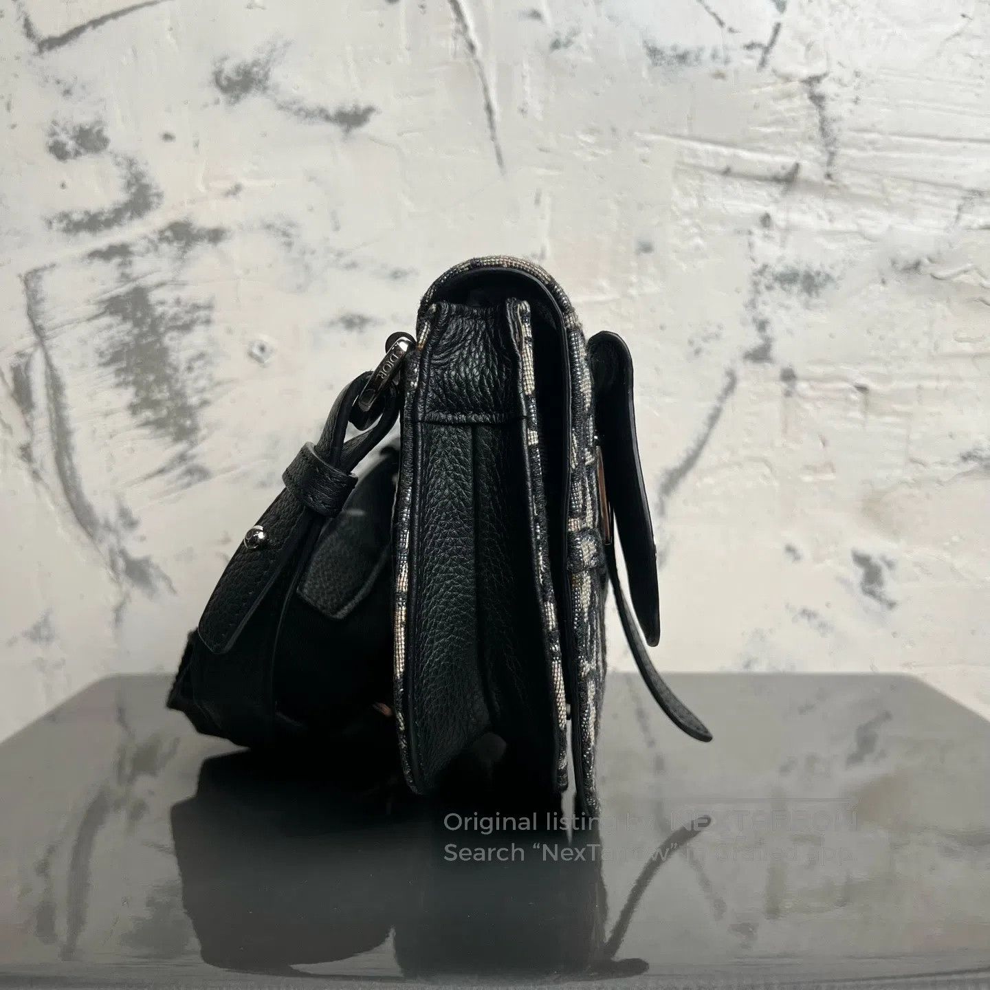 Dior Dior Saddle-shaped bag with full-color diagonal embroidery Size ONE SIZE - 3 Thumbnail