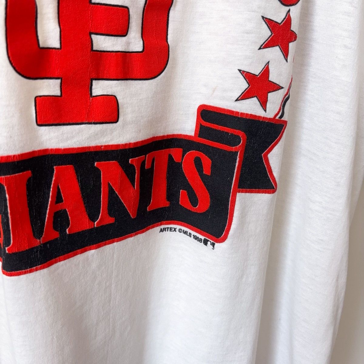 Vintage 80s San Fransisco SF Giants Paper Thin Burnout T-Shirt Size US L / EU 52-54 / 3 - 7 Thumbnail