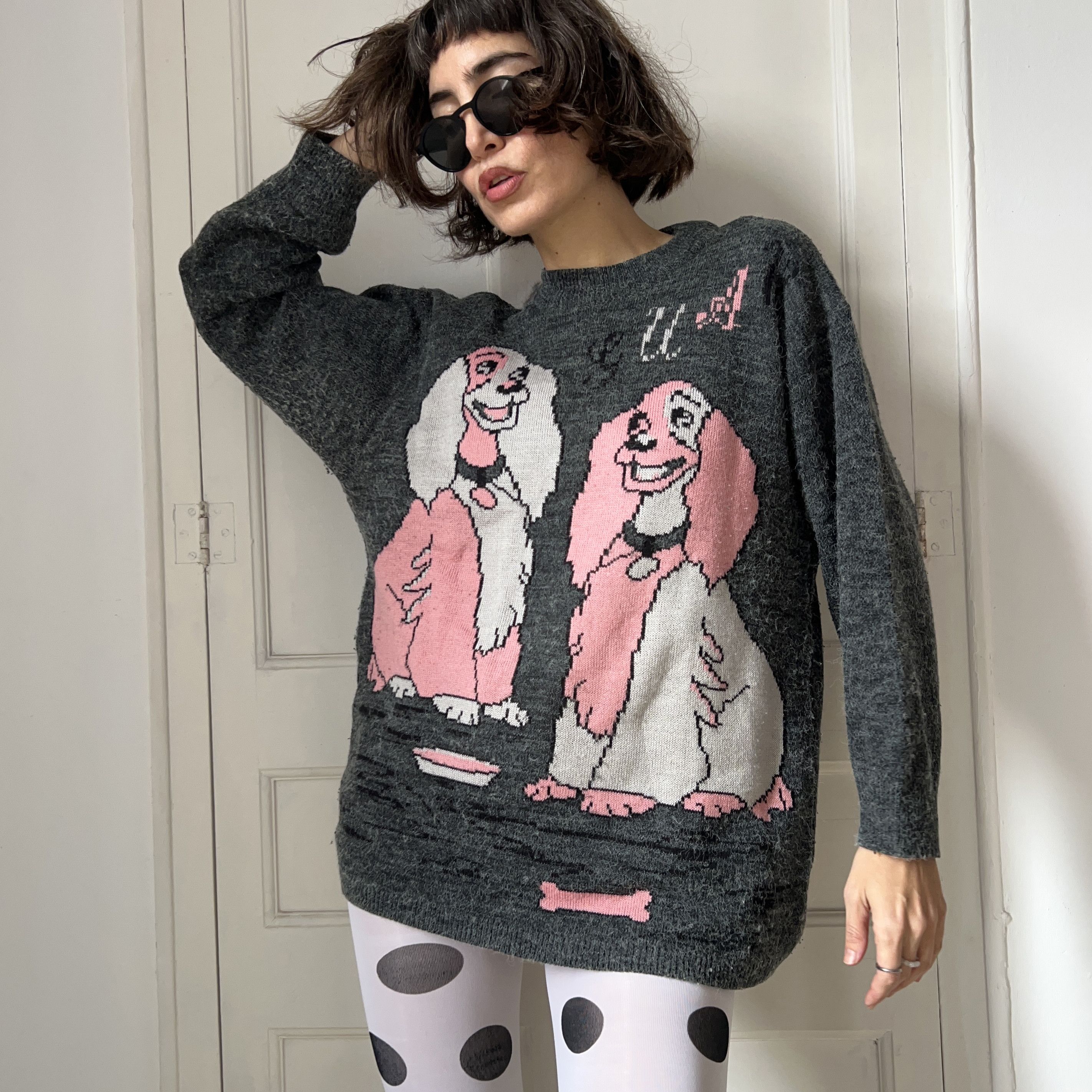Vintage Vintage 90s Disney Lady & the Tramp Mohair Sweater Size L / US 10 / IT 46 - 7 Thumbnail