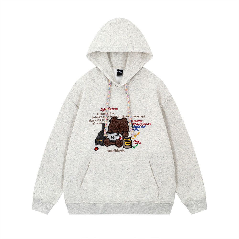 Vintage Men's loose casual cartoon bear embroidered hoodie y2k Size US M / EU 48-50 / 2 - 1 Thumbnail