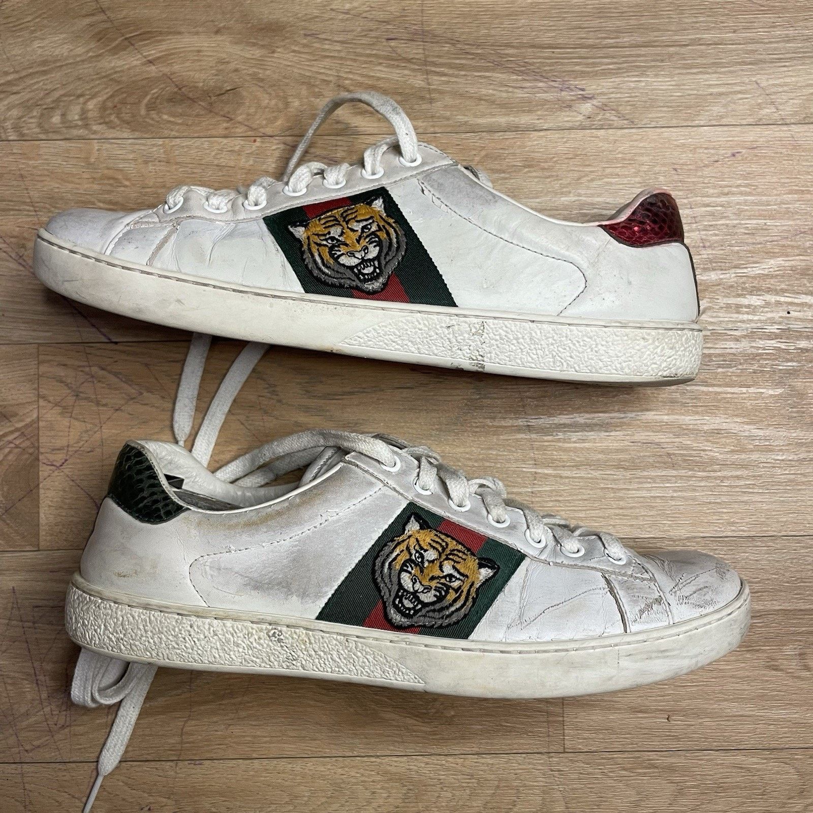 Gucci Gucci Ace Sneakers Tiger Low-Top Trainers shoes leather mens Size US 8 / EU 41 - 12 Thumbnail
