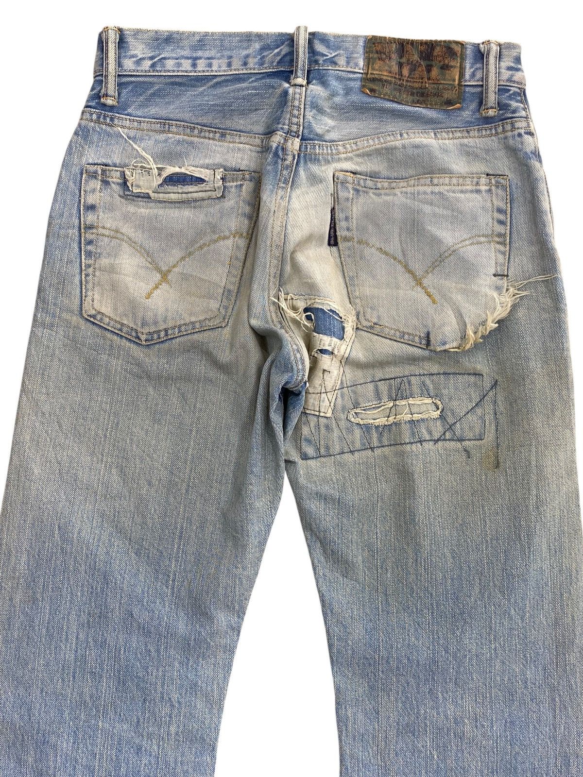Japanese Brand Iron Market Brand Mud Wash Style Patch Jeans Size US 29 - 4 Thumbnail