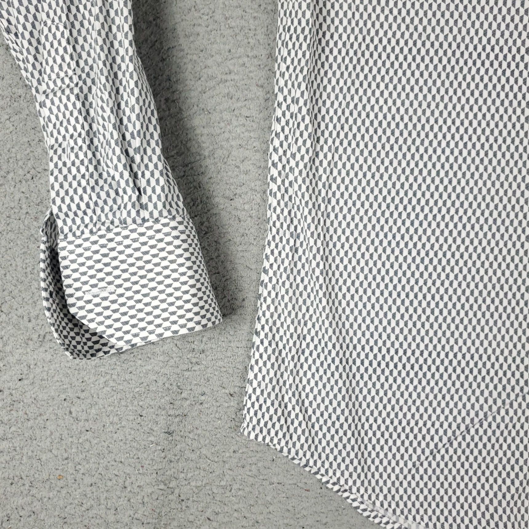 BUGATCHI VINTAGE Bugatchi Uomo Dress Shirt Mens 15.5 Gray Long Sleeve Business Casual Formal Wedding Size 40R - 3 Thumbnail