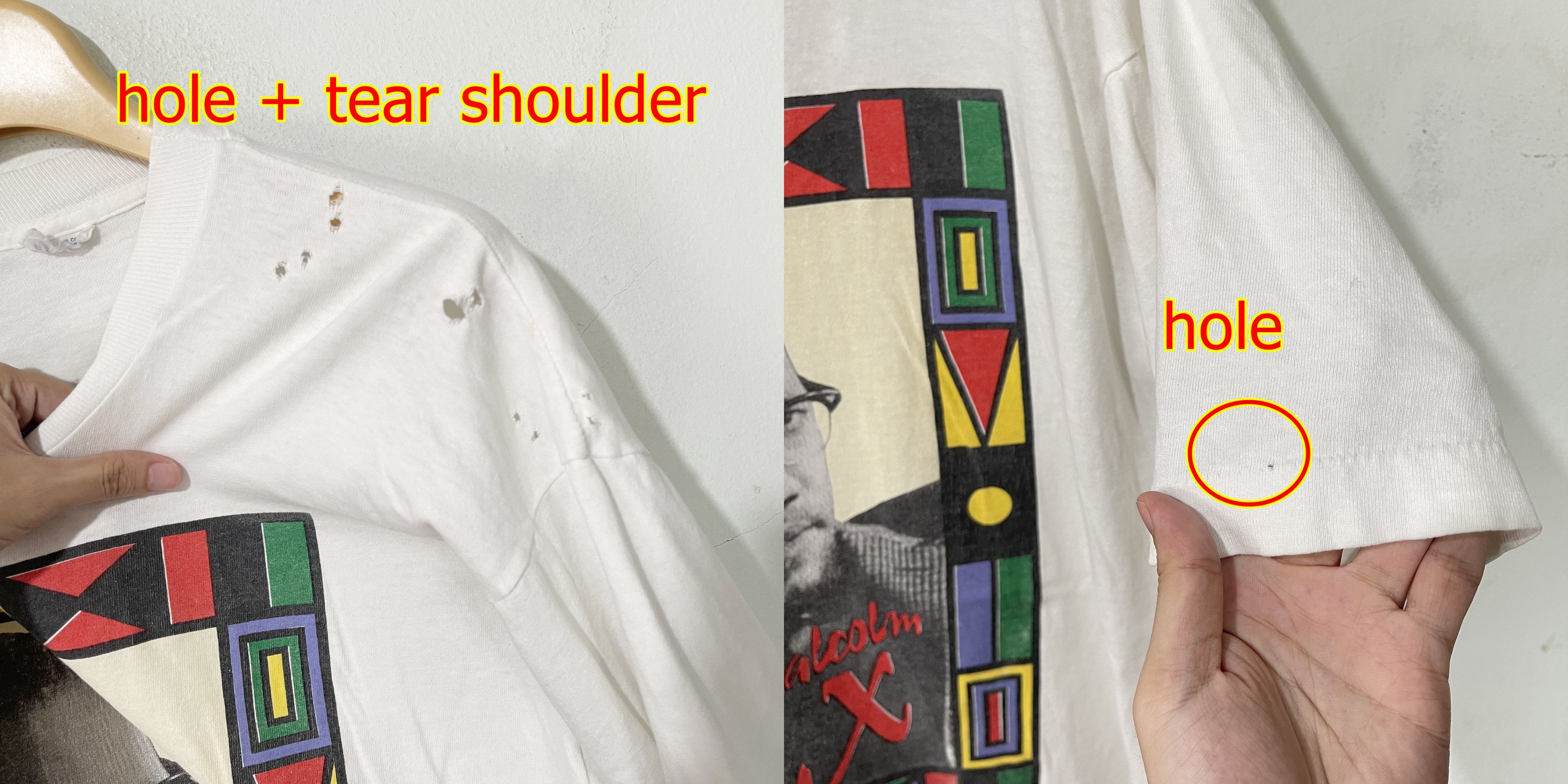 Vintage Vintage 90s Malcolm X T-Shirt Size US XL / EU 56 / 4 - 8 Thumbnail