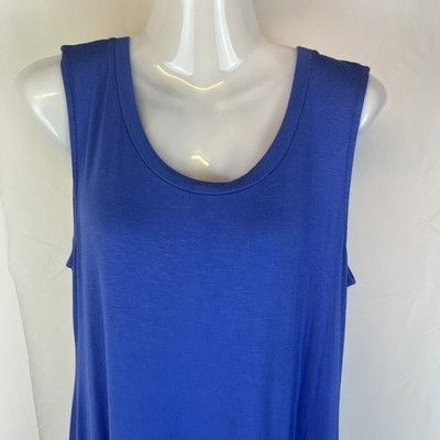 Other LOGO By Lori Goldstein Blue Sleeveless Sharkbite Hem Tunic T Size M / US 6-8 / IT 42-44 - 2 Thumbnail
