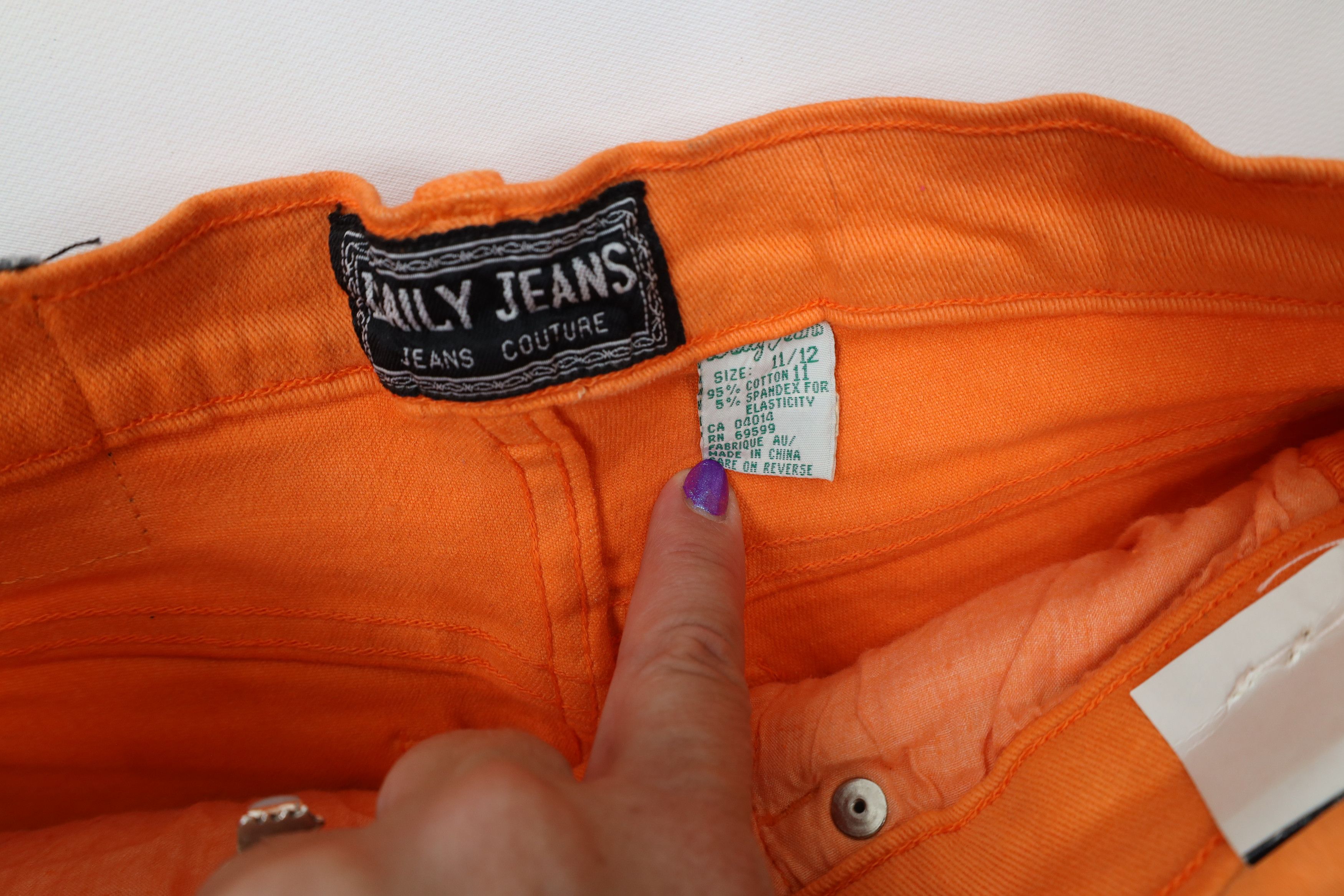 Vintage Deadstock Vintage 90s Streetwear Denim Jean Shorts Orange Size 32" / US 10 / IT 46 - 9 Thumbnail