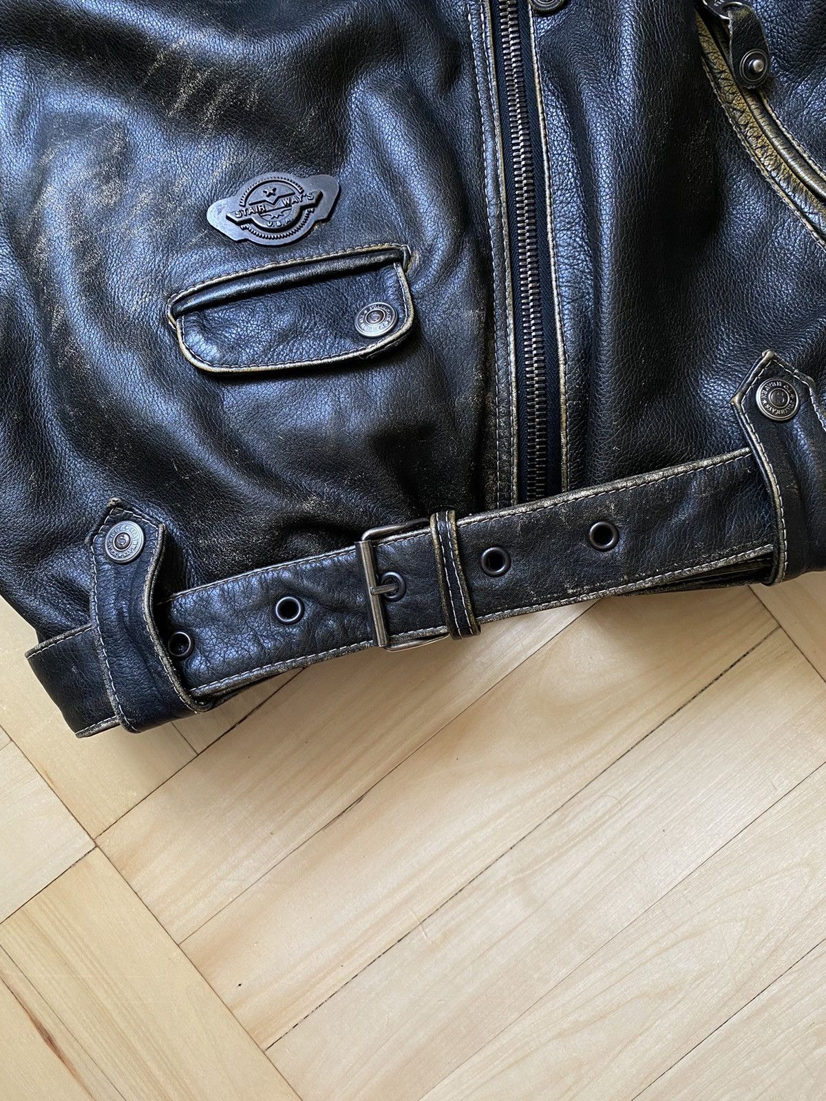 Designer Leather Jacket Stairways Riri Zipper Size US M / EU 48-50 / 2 - 8 Thumbnail