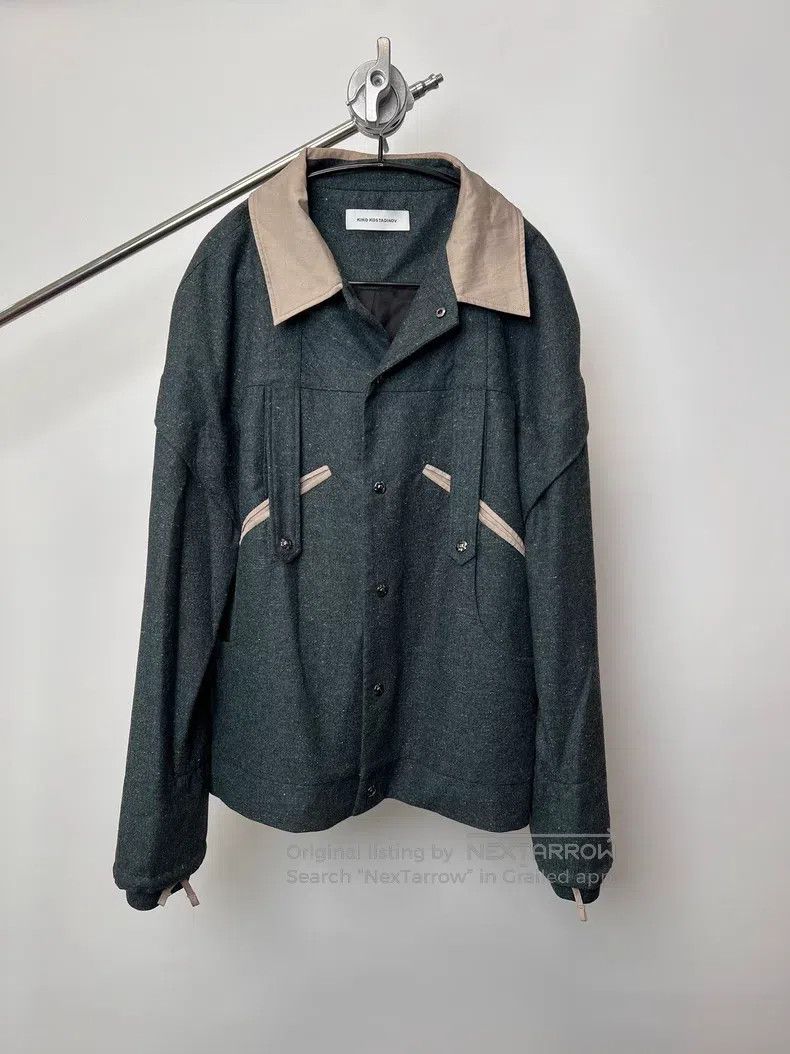 Dries Van Noten DRIES VAN NOTEN Dark Green Rose Button Wool Jacket Size US S / EU 44-46 / 1 - 1 Thumbnail