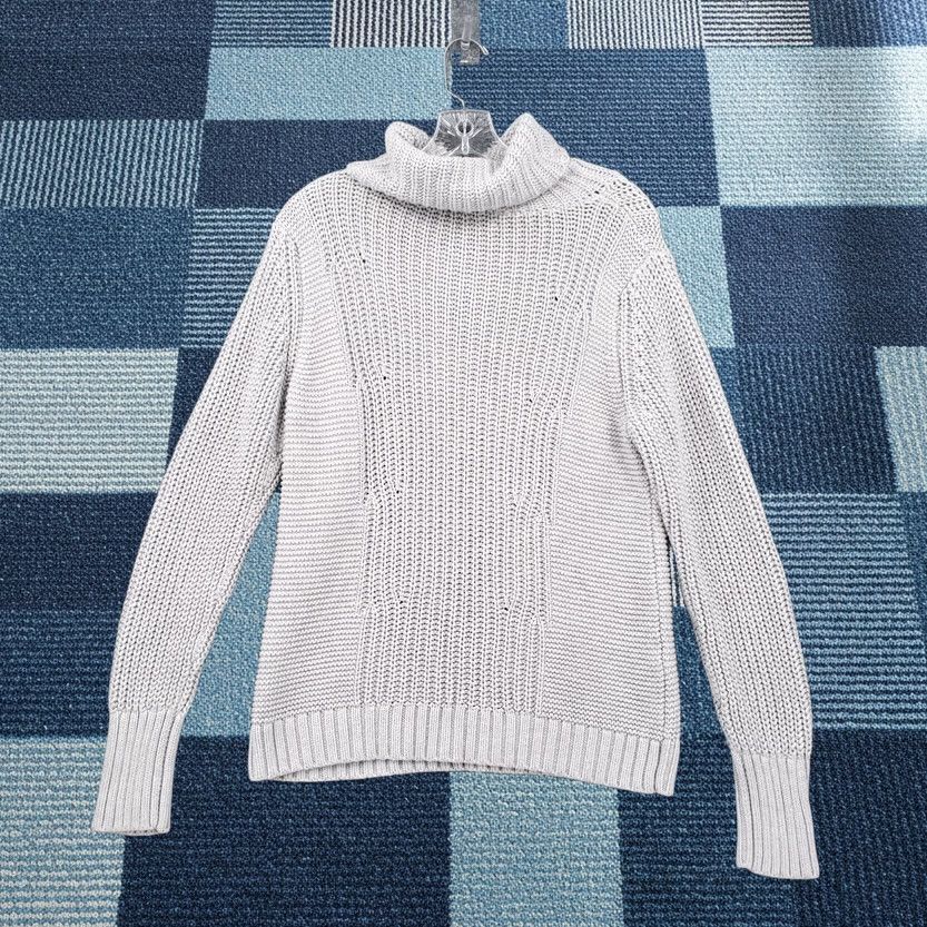 Banana Republic Banana Republic Sweater Womens L Large Gray Turtleneck Knit Pullover Cinnamon? Size L / US 10 / IT 46 - 1 Thumbnail