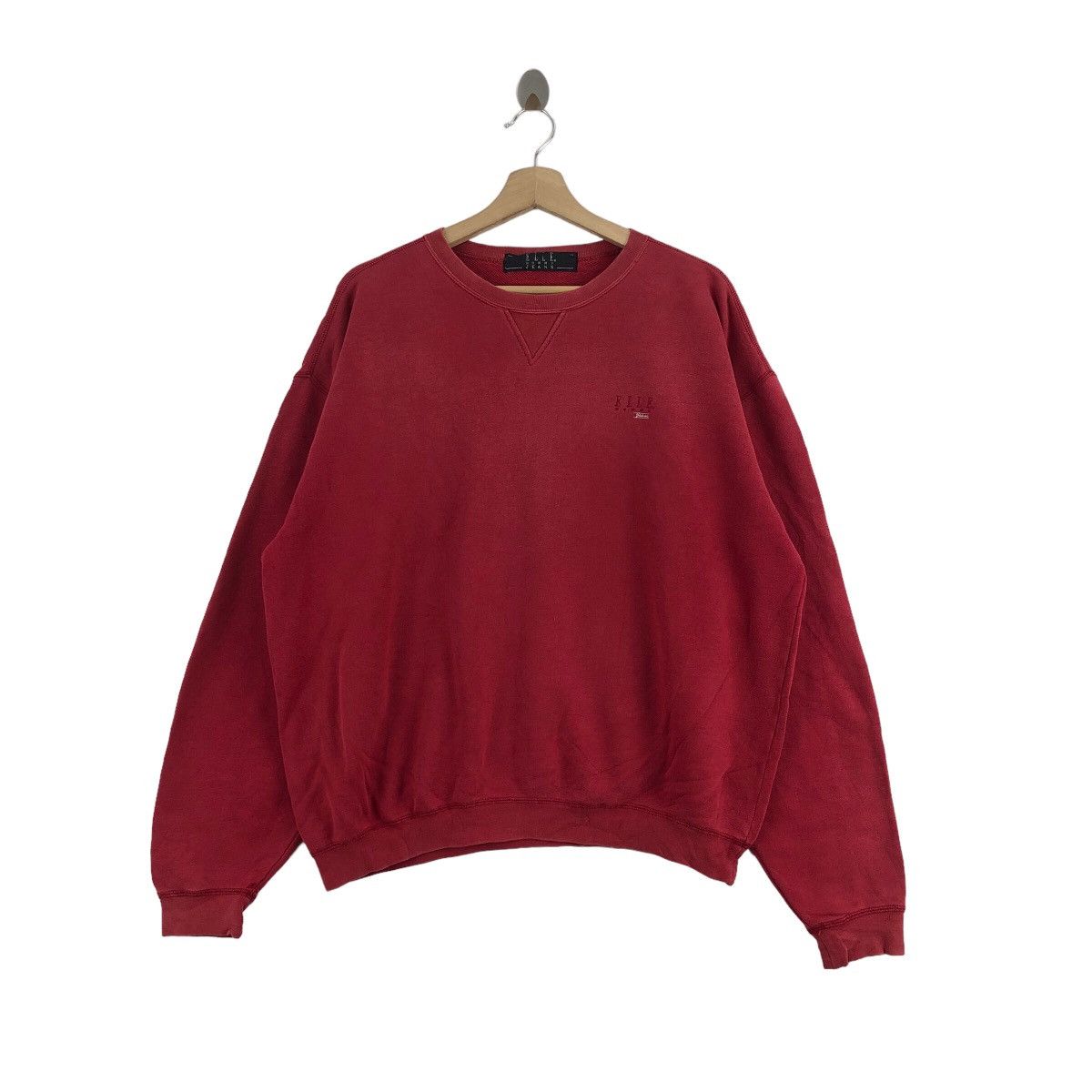 Designer × Vintage Vintage 90s ELLE Homme Jeans Sweatshirt Big Logo Embroidered Size L / US 10 / IT 46 - 1 Thumbnail