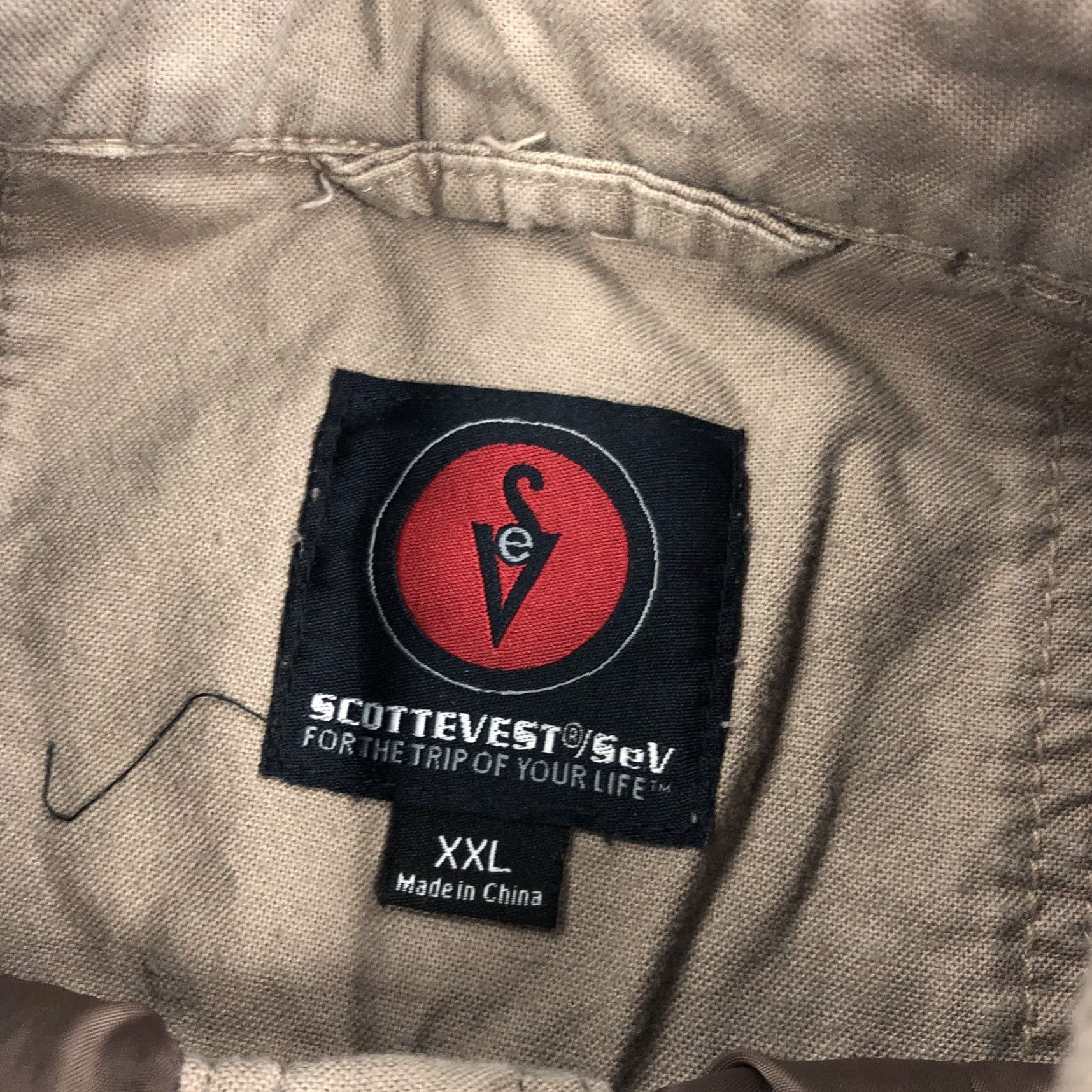 Vintage SCOTTEVEST SeV Button-Up Shirt Khaki Tan Long Sleeve Cotton Mens 2XL Casual Travel Pockets Embroidered Logo Printed? Not printed. Size US XXL / EU 58 / 5 - 2 Thumbnail