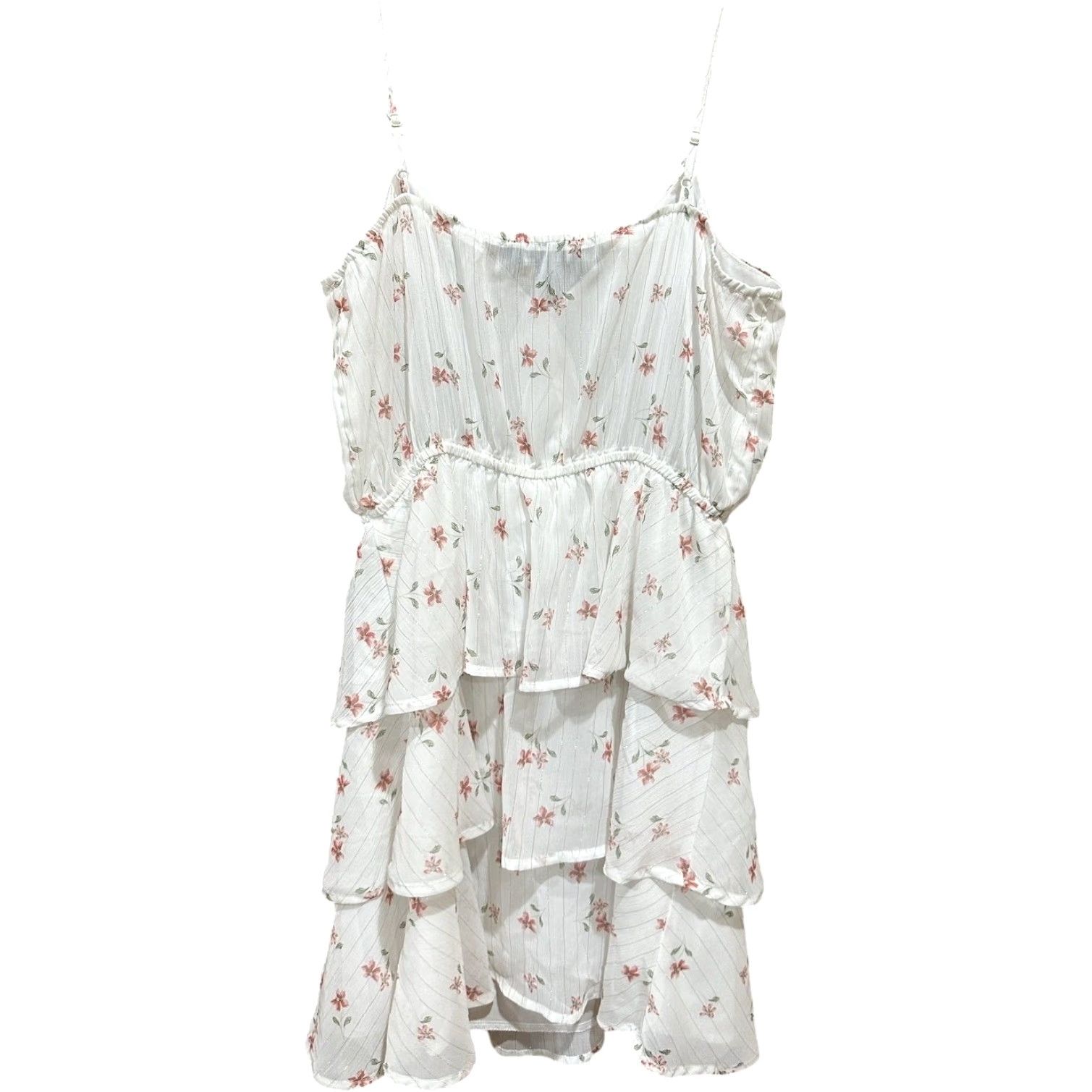 Vintage Trixxi Dress S White Floral Tiered Ruffle Sleeveless Mini Bohemian Y2K Coquette Sunshine Spring Summer Girls Women SKU Size S / US 4 / IT 40 - 3 Thumbnail