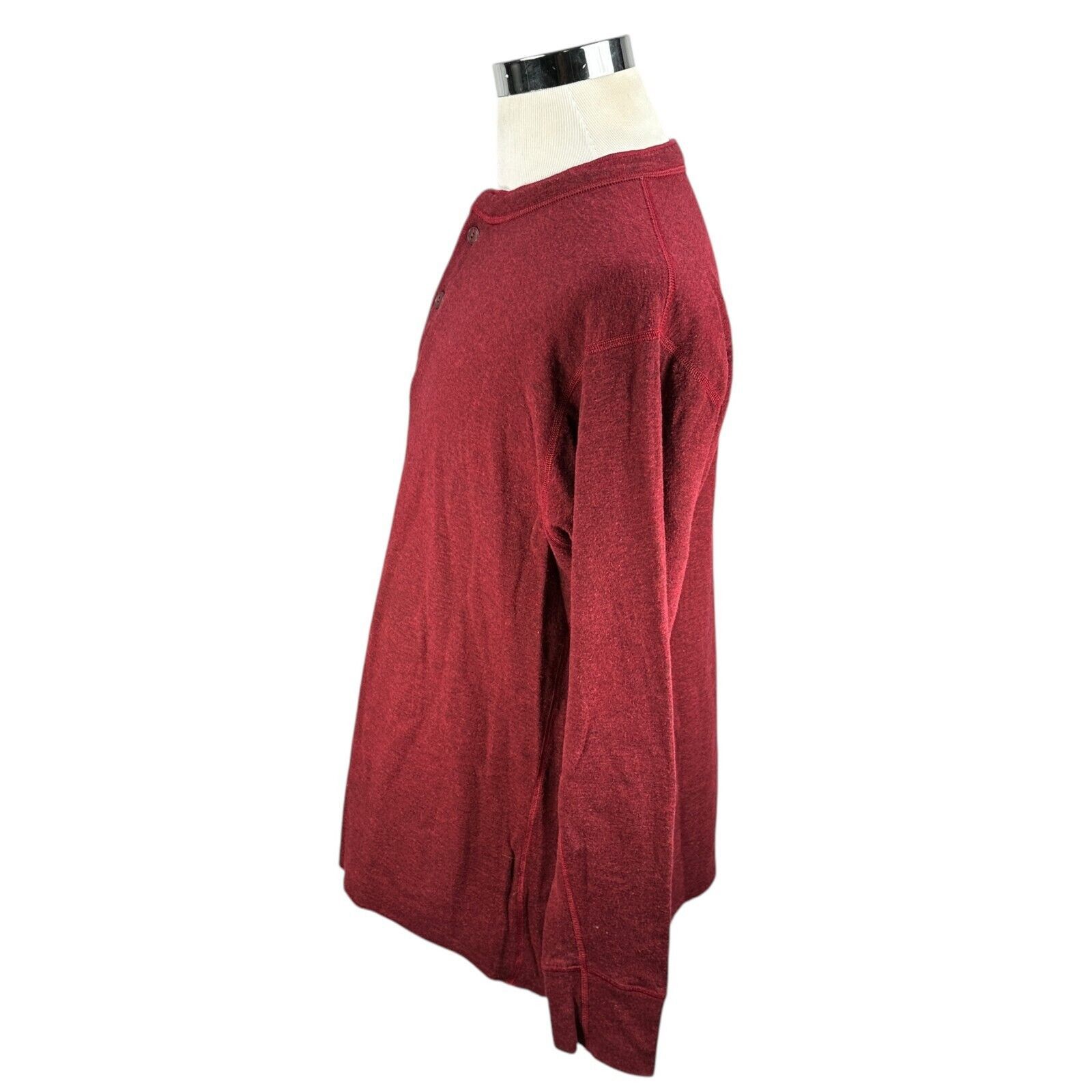 L.L. Bean LL Bean Henley Sweatshirt Men’s Large Maroon Long Sleeve Size US L / EU 52-54 / 3 - 4 Thumbnail
