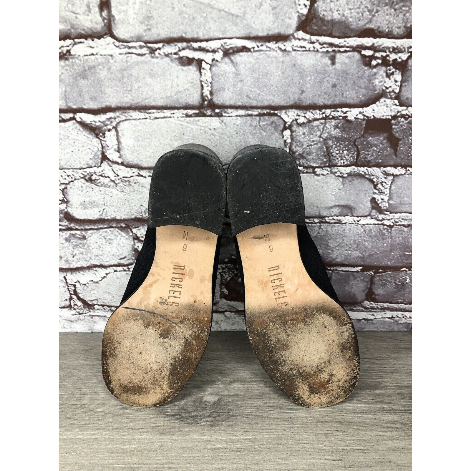 Other Nickels VTG Black Fabric Stretchy Loafers Pump Block Heels W Size US 6 / IT 36 - 6 Thumbnail