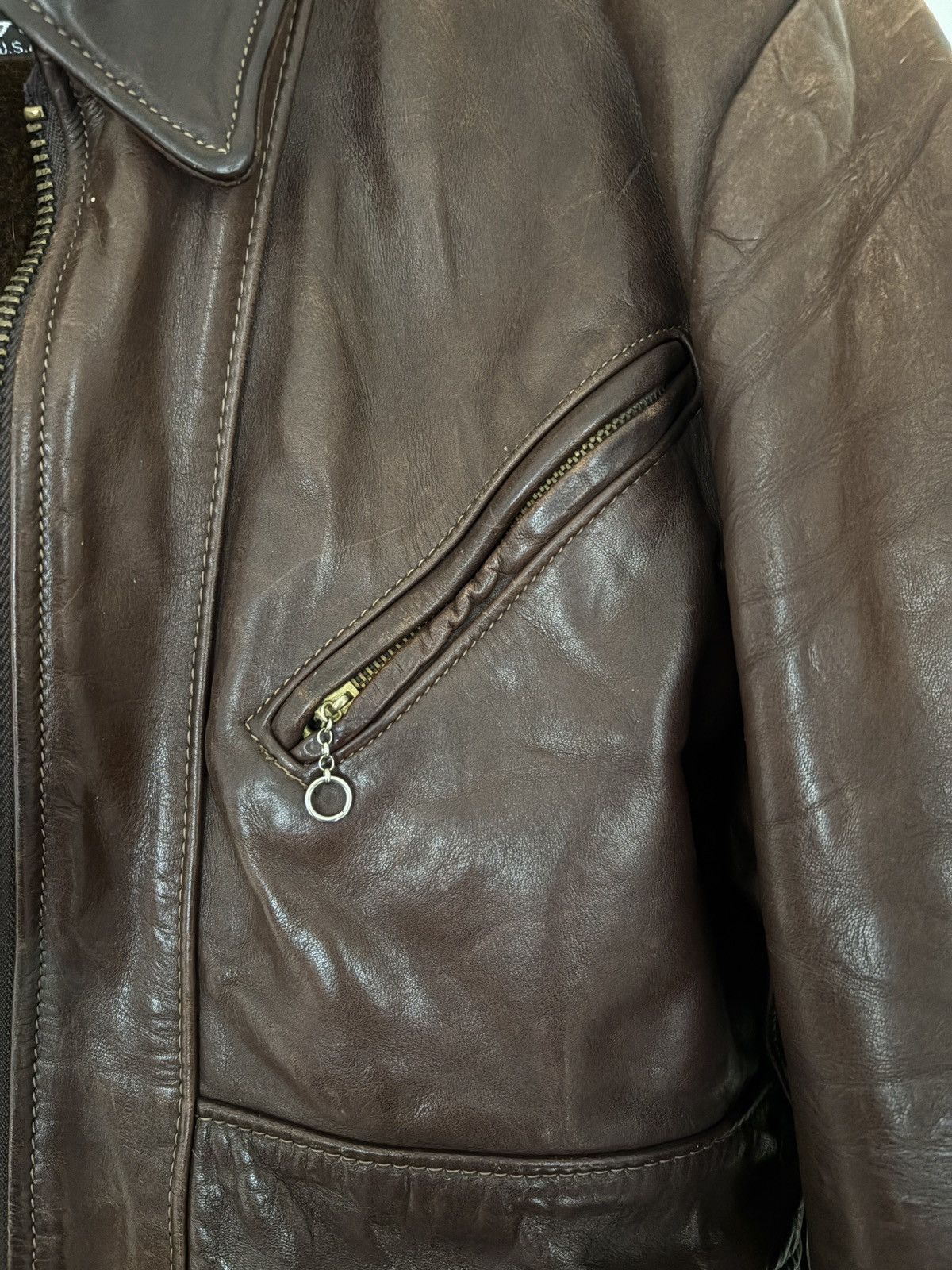 Schott Vintage Schott Brown Motorcycle Jacket Fur Lined Size US M / EU 48-50 / 2 - 8 Thumbnail