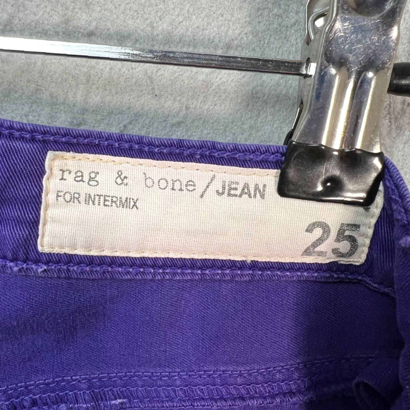 Rag & Bone rag & bone Jeans Womens 25 Purple Skinny Jeans Cotton Blend Stretch Denim Slim 5-Pocket Logo Low Rise 27 in Zip Dark Wash Vintage No Size 27" / US 4 / IT 40 - 3 Thumbnail