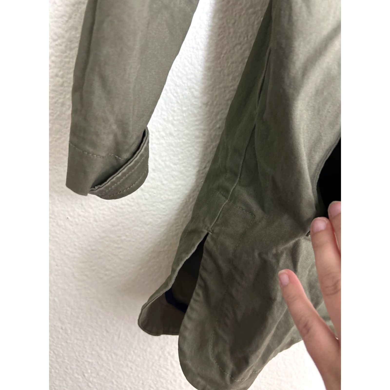 Lucky Brand Lucky Brand Womens Small Army Green Button Trench Coat Cotton Size S / US 4 / IT 40 - 7 Thumbnail