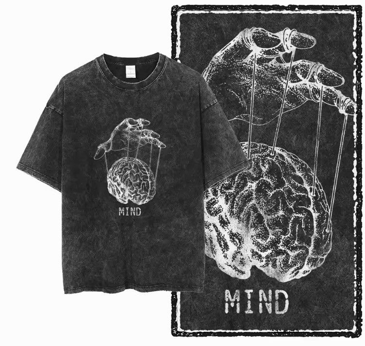 Japanese Brand Washed Out T Shirt Mind Control Size US L / EU 52-54 / 3 - 5 Thumbnail