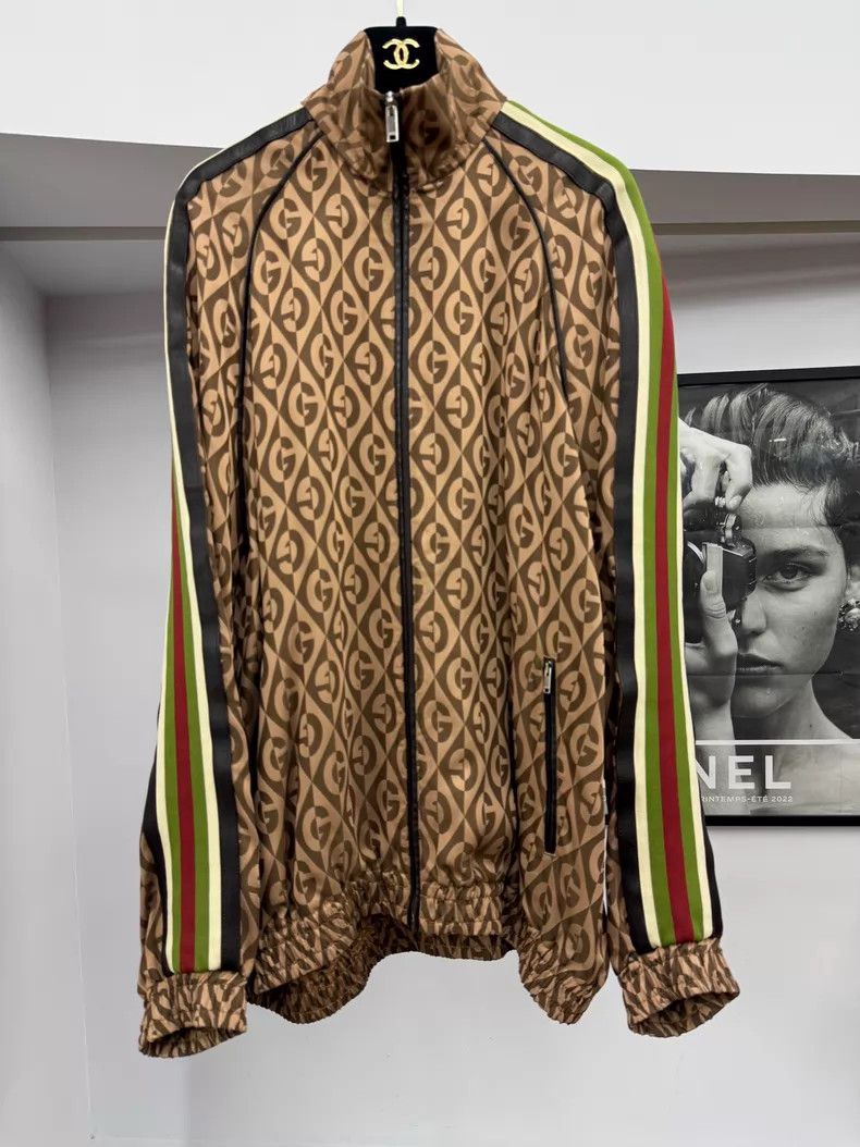 Gucci Gucci Khaki striped zipper jacket Size XS / US 0-2 / IT 36-38 - 1 Thumbnail