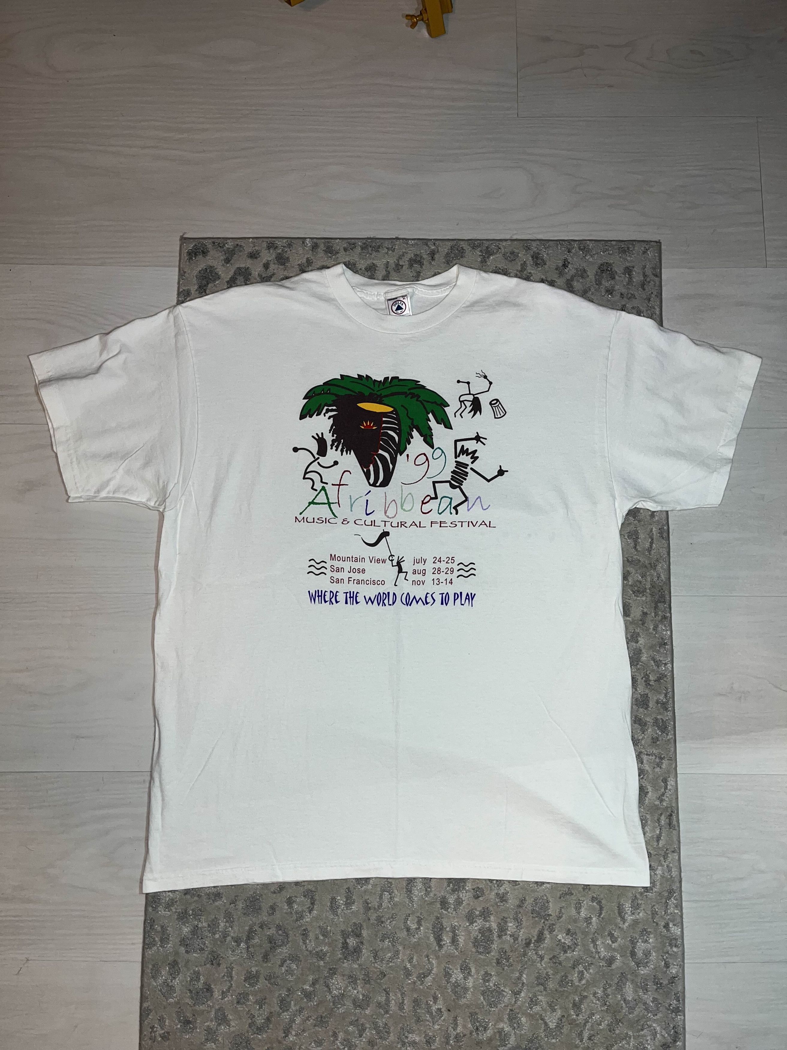 Band Tees × Vintage 90's Afribbean Music & Cultural Festival Graphic Tee Size US XL / EU 56 / 4 - 1 Thumbnail