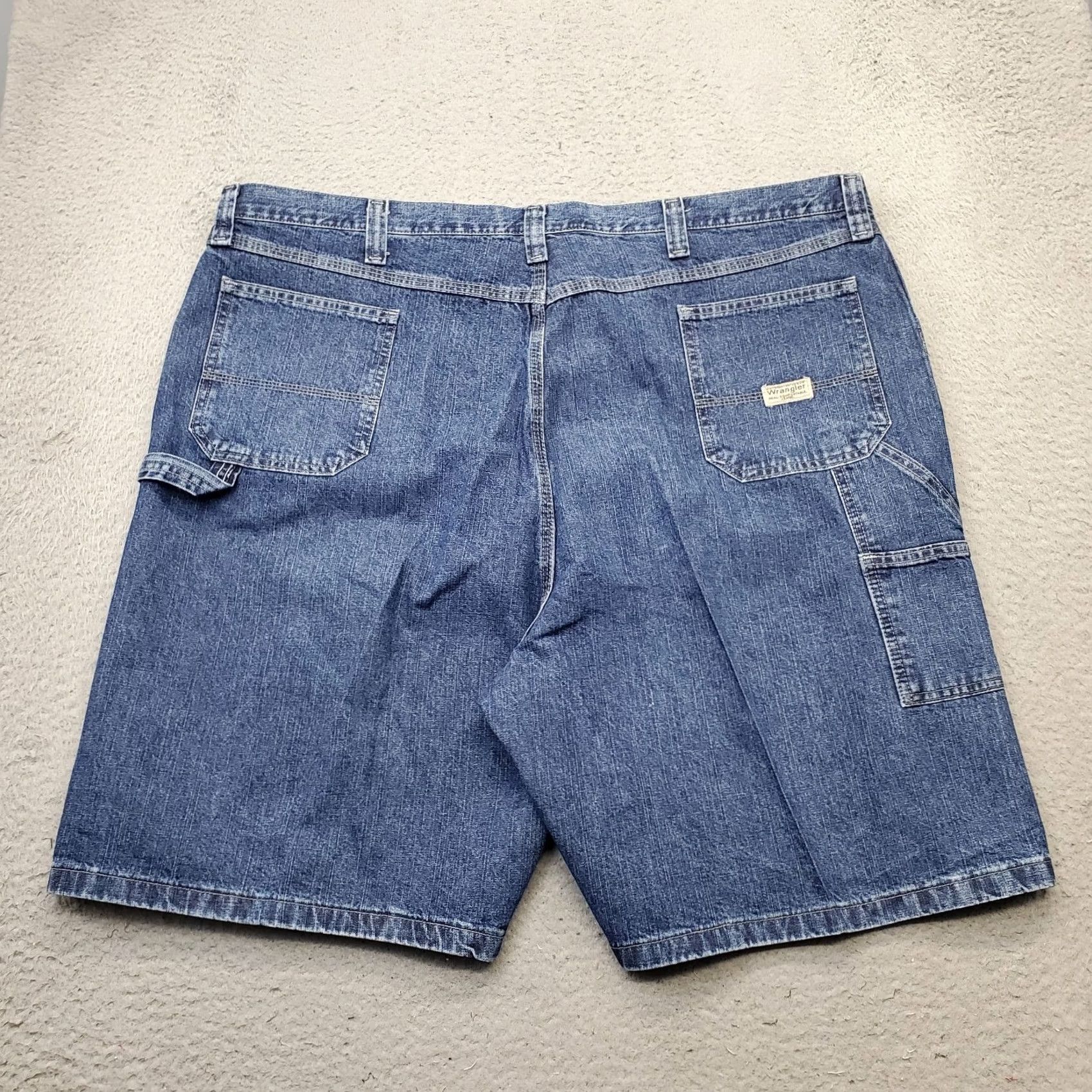 Wrangler Wrangler Mens Blue Denim Carpenter Shorts 48 Bermuda Regular Fit Flat Front 5-Pocket Denim Workwear Casual Workswear Size US 32 / EU 48 - 2 Thumbnail