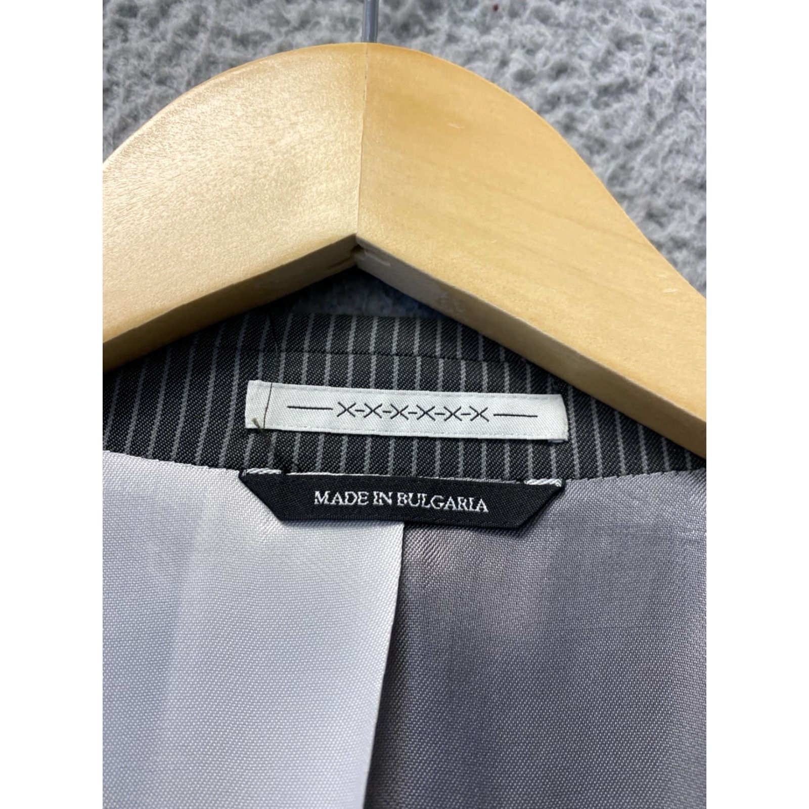 Vintage VINTAGE Van Gils Wool Suit 2 Piece Men's 40 Regular Gray Stripes Slim Fit Business Formal Wedding Size 40R - 7 Thumbnail