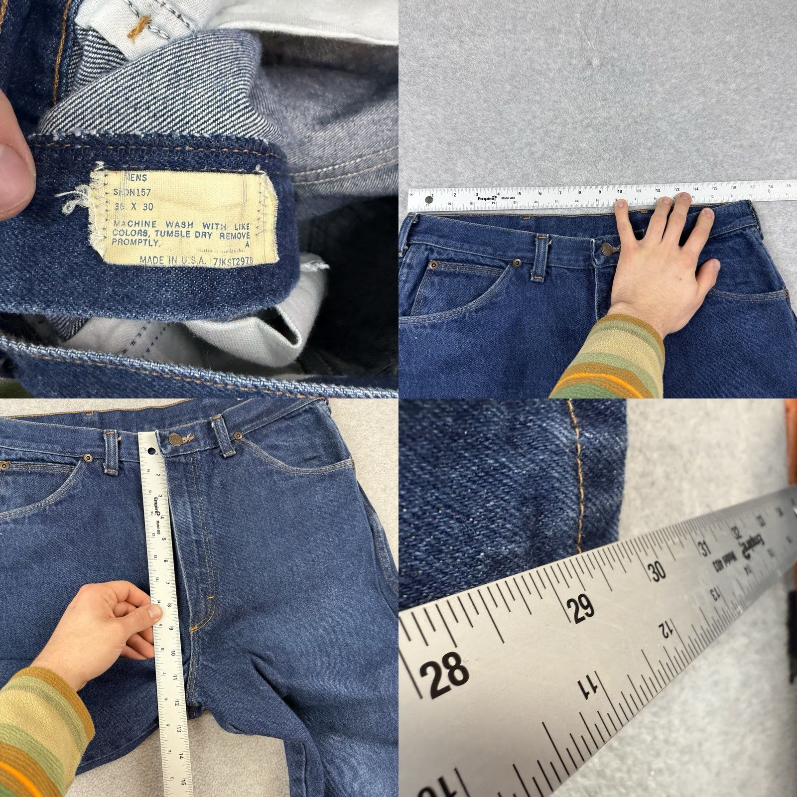 Denime VINTAGE Sheplers Jeans 34x30 Blue Denim Bootcut Cowboy 70s USA Mens Size US 34 / EU 50 - 8 Thumbnail
