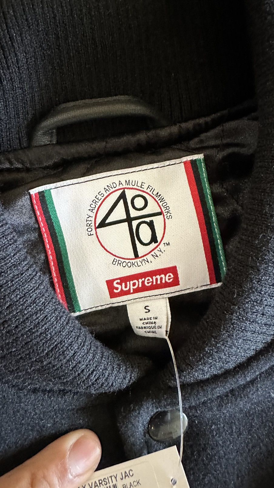 Supreme Supreme 40 Acers Malcom X Varsity jacket (S) (black) Size US S / EU 44-46 / 1 - 4 Thumbnail