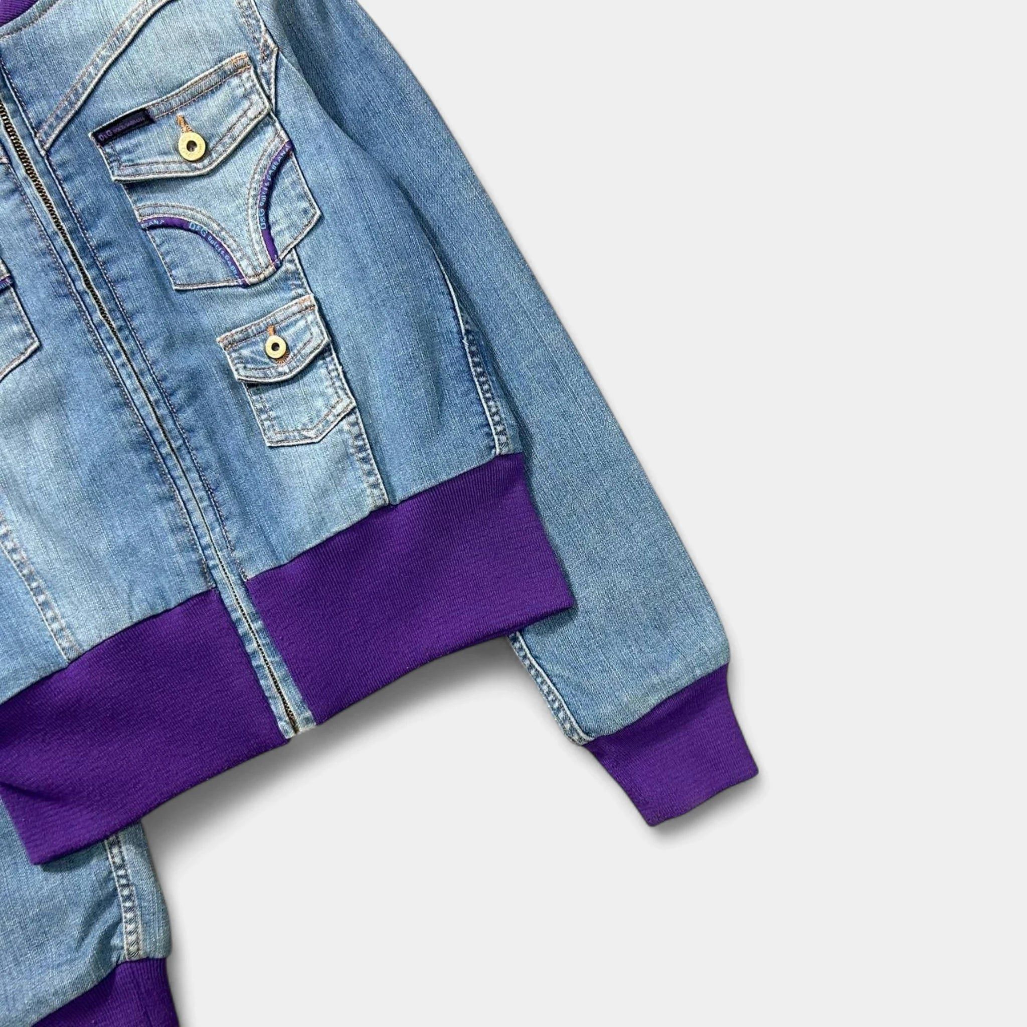 Dolce & Gabbana Dolce & Gabbana 2000's Denim Purple Bomber Jacket Size S / US 4 / IT 40 - 3 Thumbnail