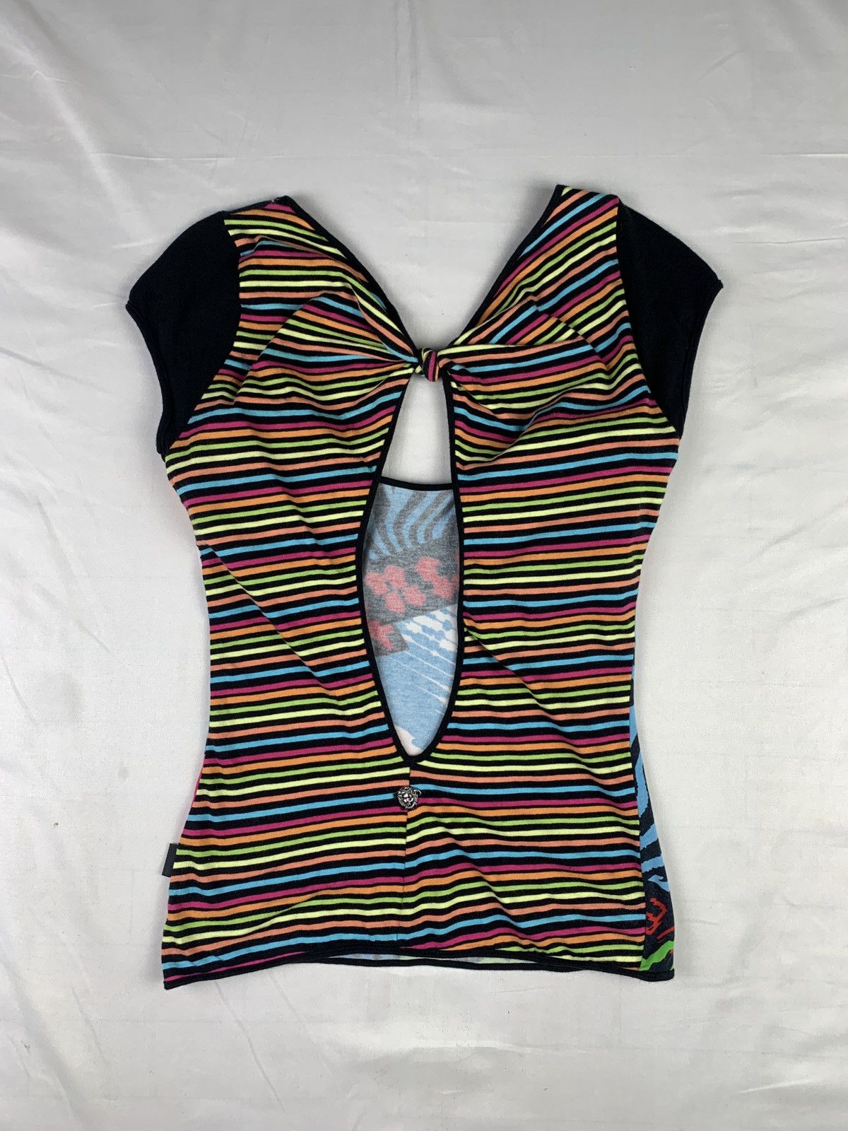 Versace Jeans Couture Versace Jeans Couture Italy Multicolor Graphic Open Back Tee Size S / US 4 / IT 40 - 4 Thumbnail