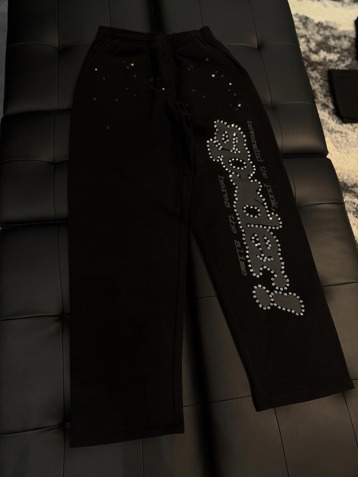 Sp5der Size S - Sp5der Worldwide Black VVS Stone Sweatpants Spider Size US 30 / EU 46 - 2 Thumbnail