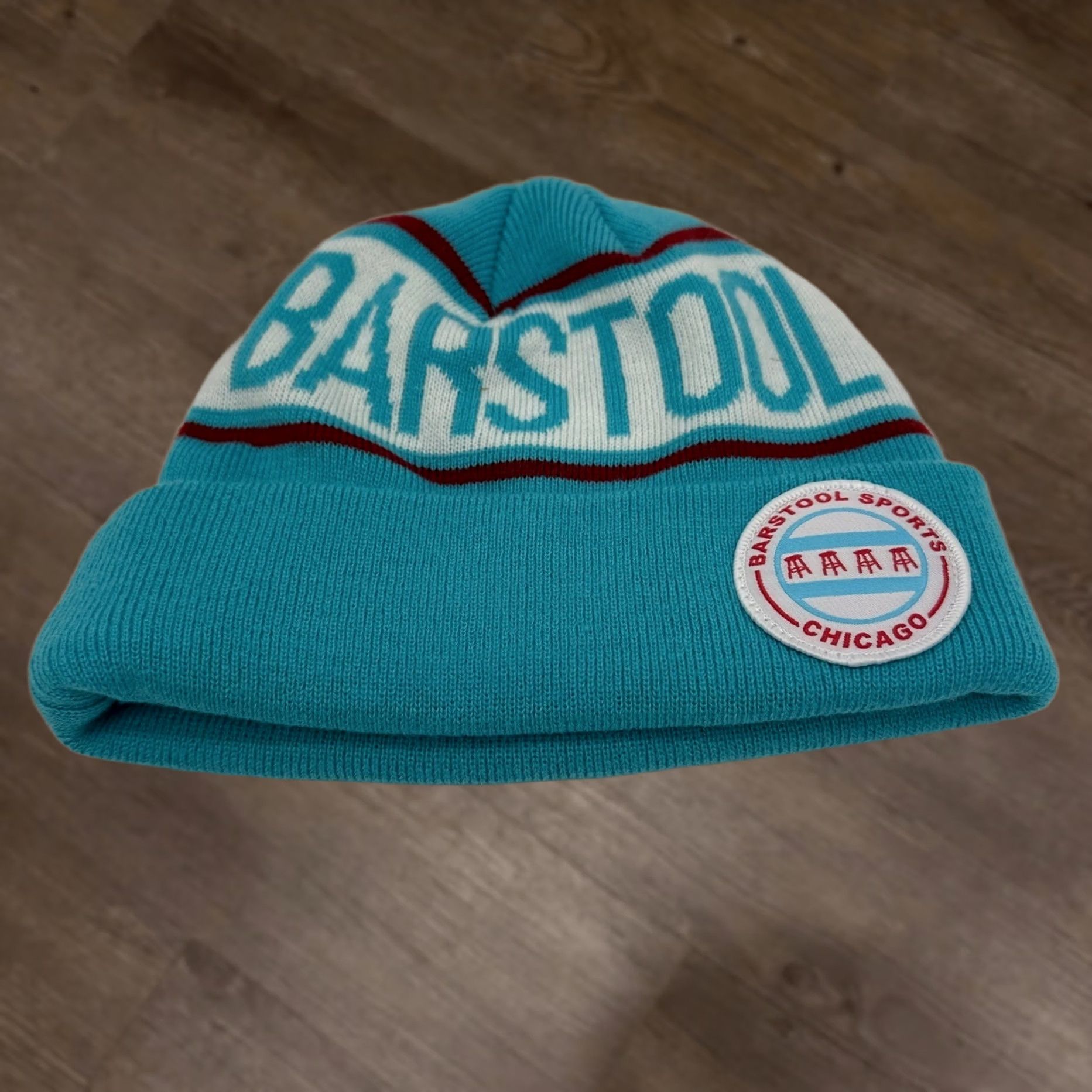 Vintage Barstool Sport Chicago Beanie Hats Mens OSFA Blue Knit Spellout Print Logo Cap - Unisex Adult Casual Outdoor Walking Comfort Size ONE SIZE - 1 Thumbnail