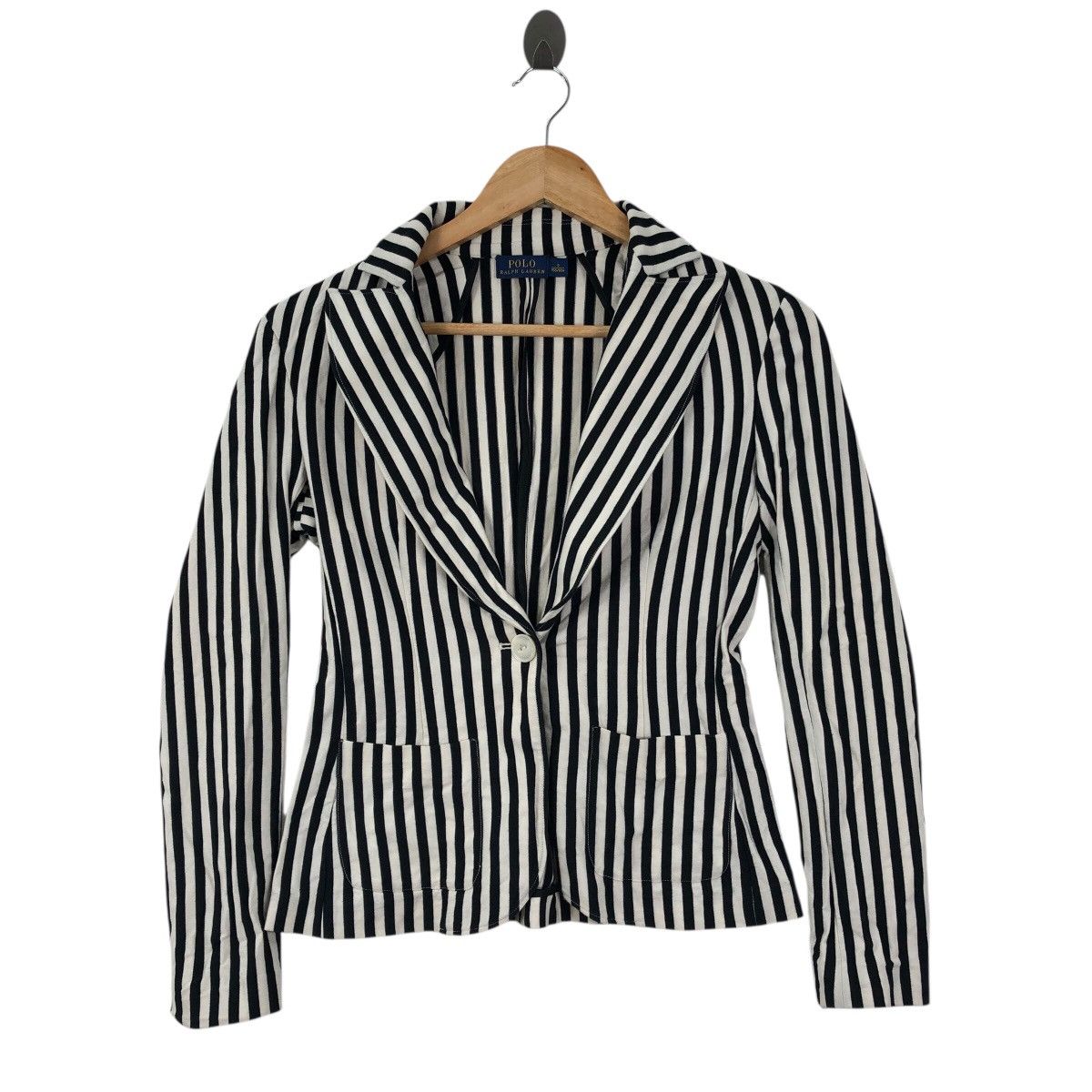 Polo Ralph Lauren × Vintage Vintage POLO Rl By RALPH LAUREN Stripe Office Blazer Coat Size XS / US 0-2 / IT 36-38 - 2 Thumbnail