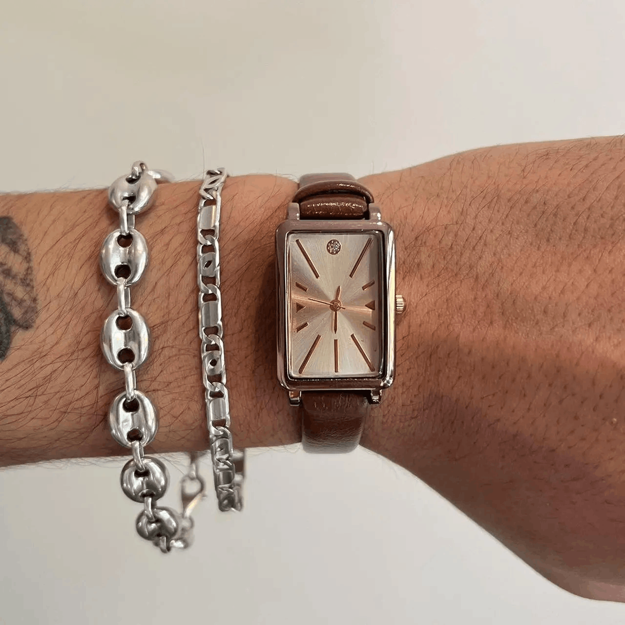 Jewelry brown old money luxury leather watch Size ONE SIZE - 1 Thumbnail