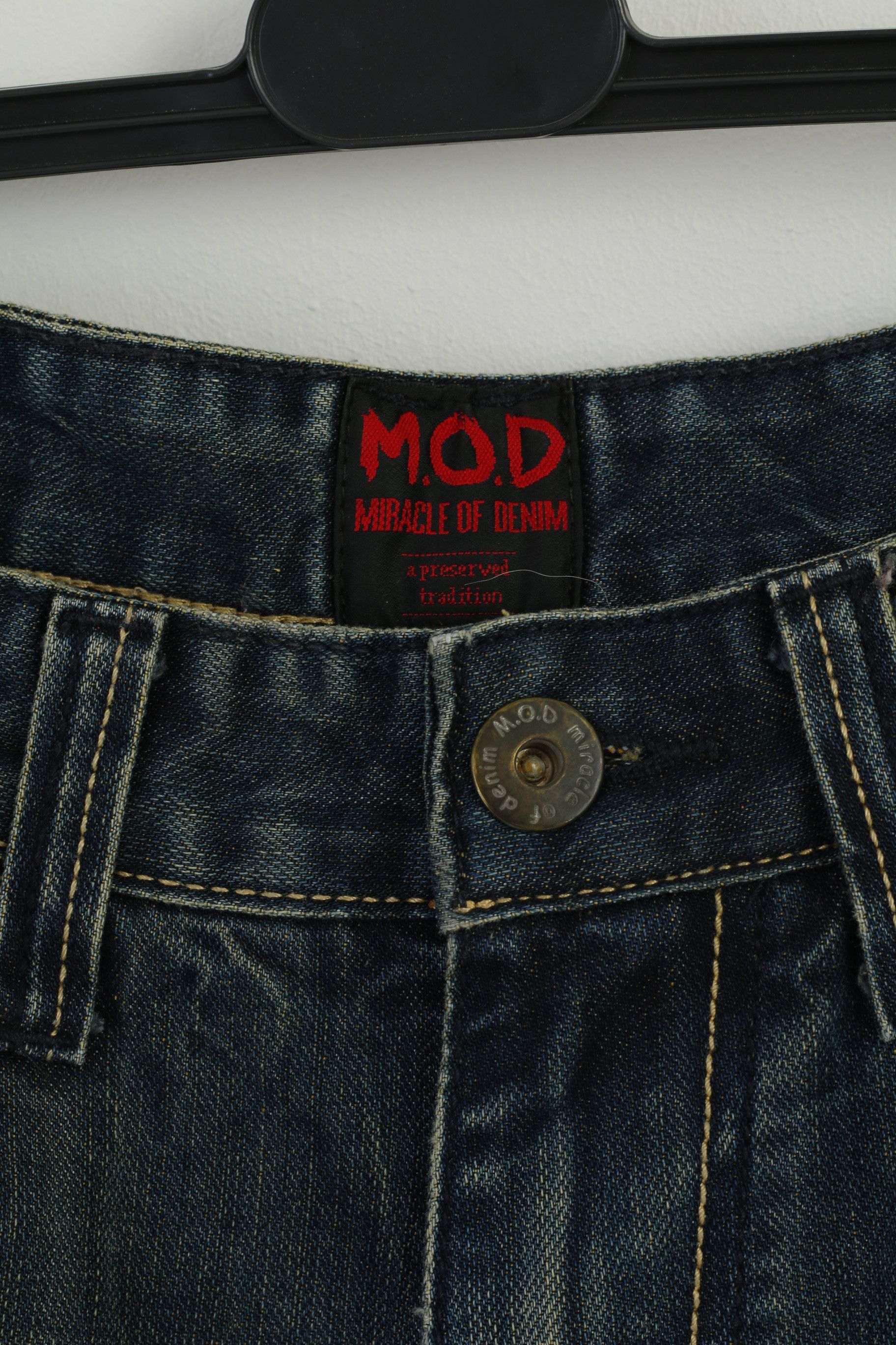 Vintage MOD Men 32 Jeans Trousers Navy Cotton 0107 Size US 32 / EU 48 - 3 Thumbnail