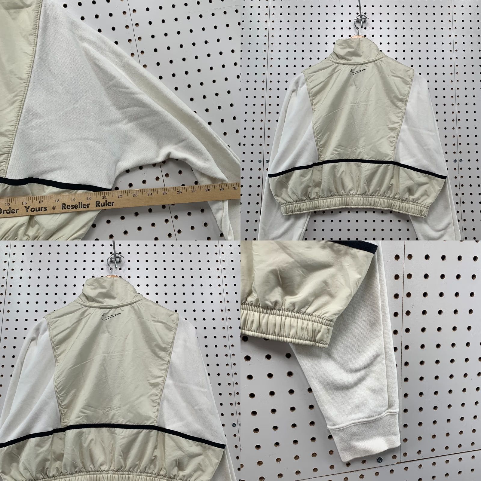 Nike Nike Sportswear Cropped 1/2 Zip Sweatshirt Womens M White Beige Sweatshirt Size M / US 6-8 / IT 42-44 - 9 Thumbnail