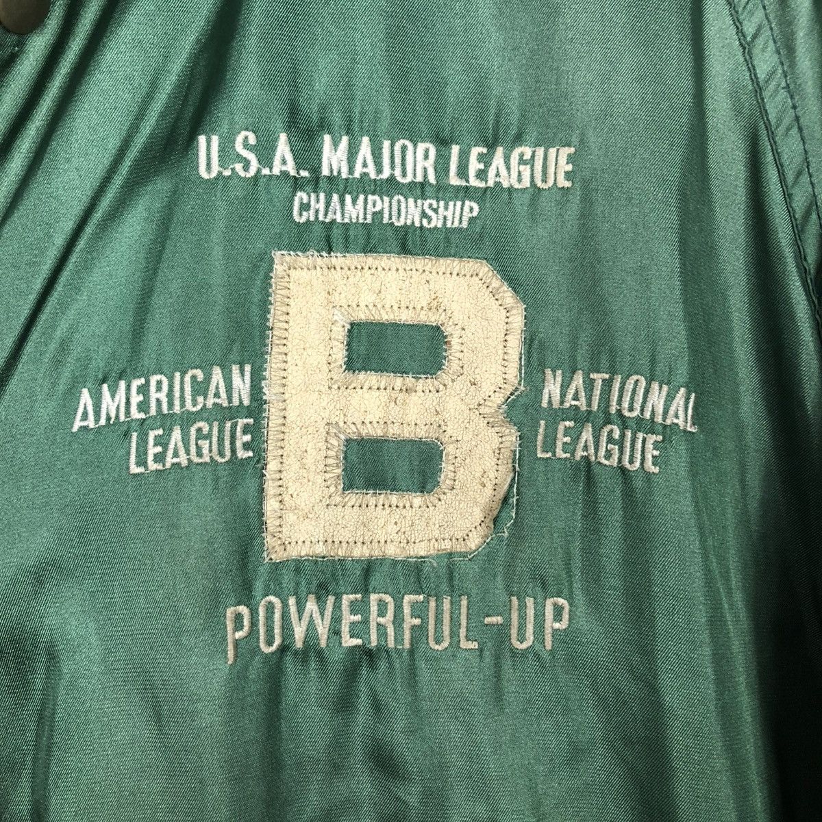 Japanese Brand 🔥SPORTSWEAR BOMBER JACKET MAJOR LEAGUE SPELL OUT BACK HIT Size US M / EU 48-50 / 2 - 21 Thumbnail