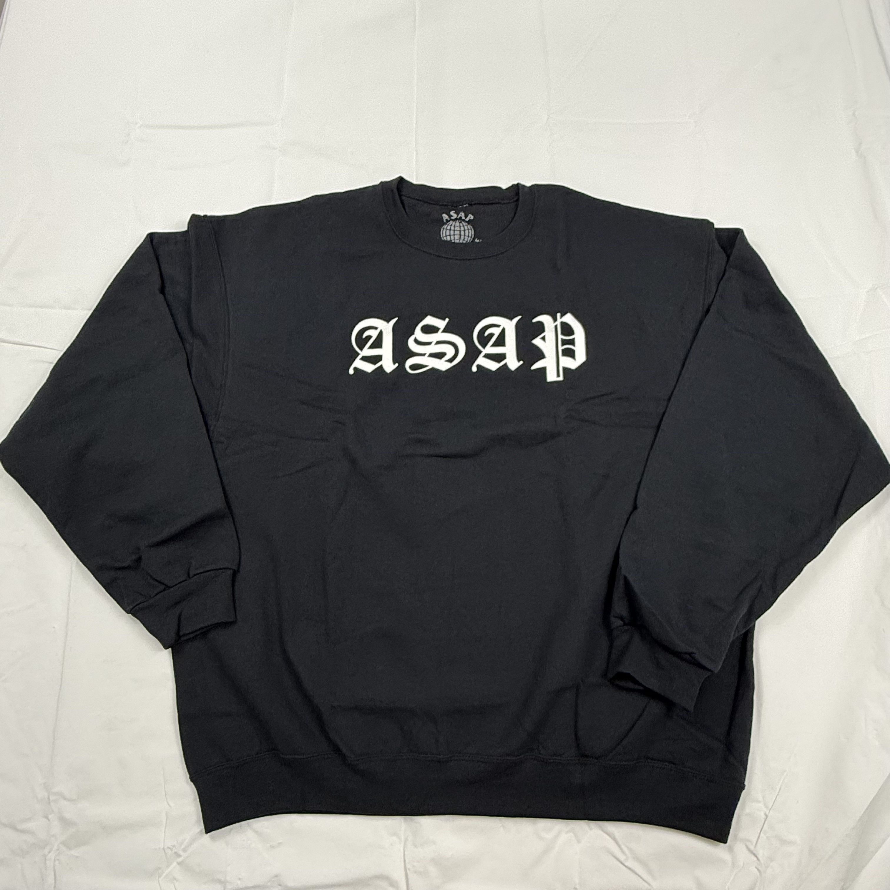 ASAP Worldwide Black Crewneck Sweatshirt Mens XXL