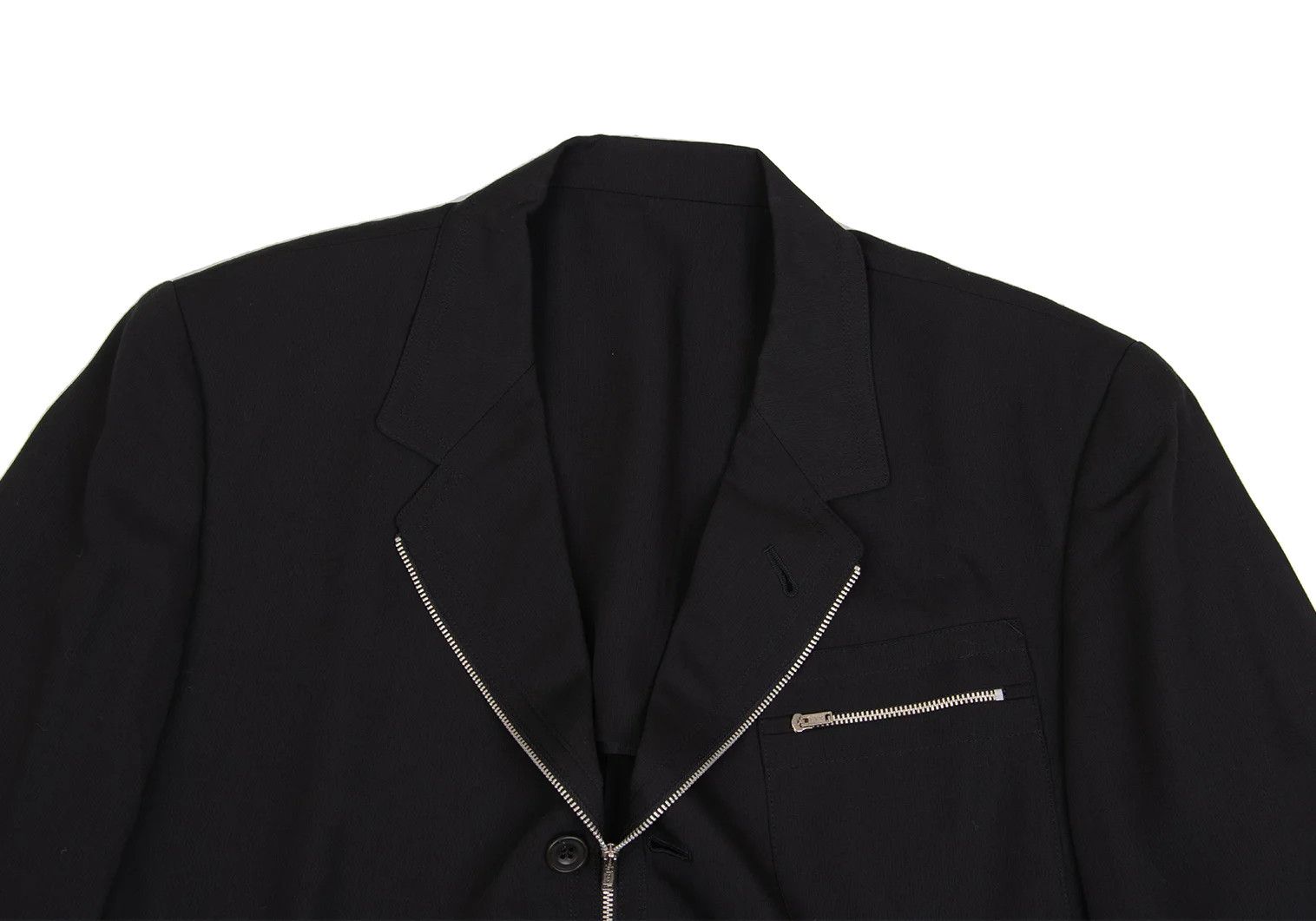 Jean Paul Gaultier Wool Zip Design Jacket in Black, Size 48 Size US M / EU 48-50 / 2 - 2 Thumbnail