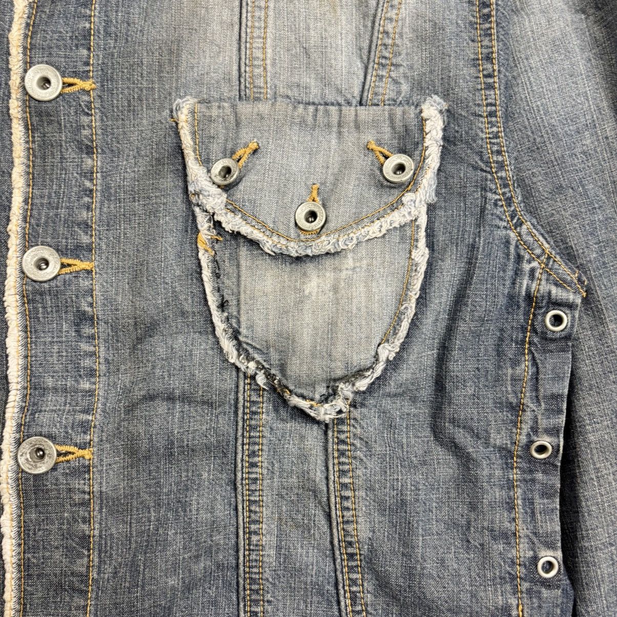 JACKROSE 2000s Jackrose - Sidelace Western Denim Shirt Size US M / EU 48-50 / 2 - 7 Thumbnail