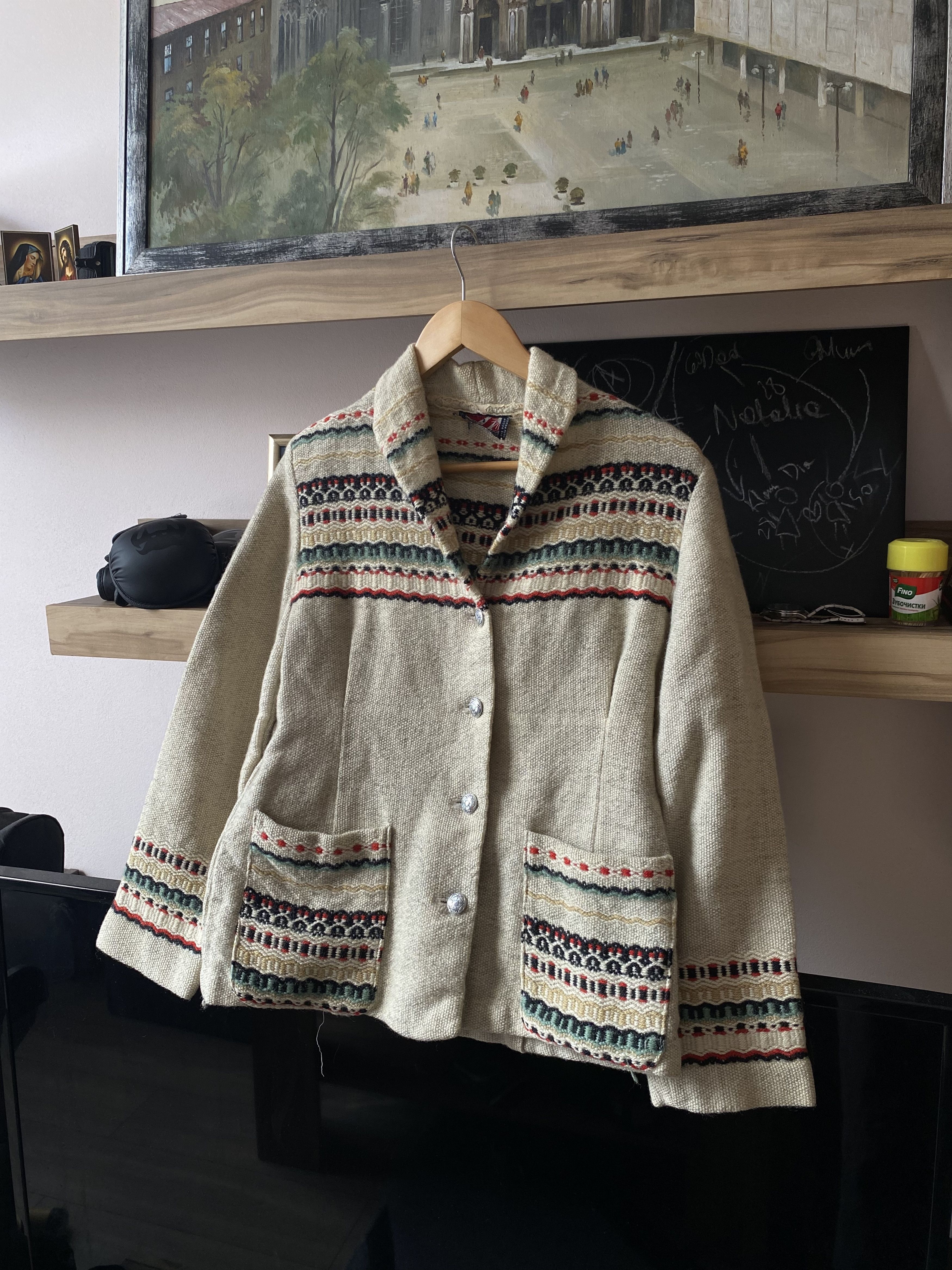 Vintage Hand Woven Made in Norway Wool Sweater Kongsberg Knit Size US S / EU 44-46 / 1 - 1 Thumbnail